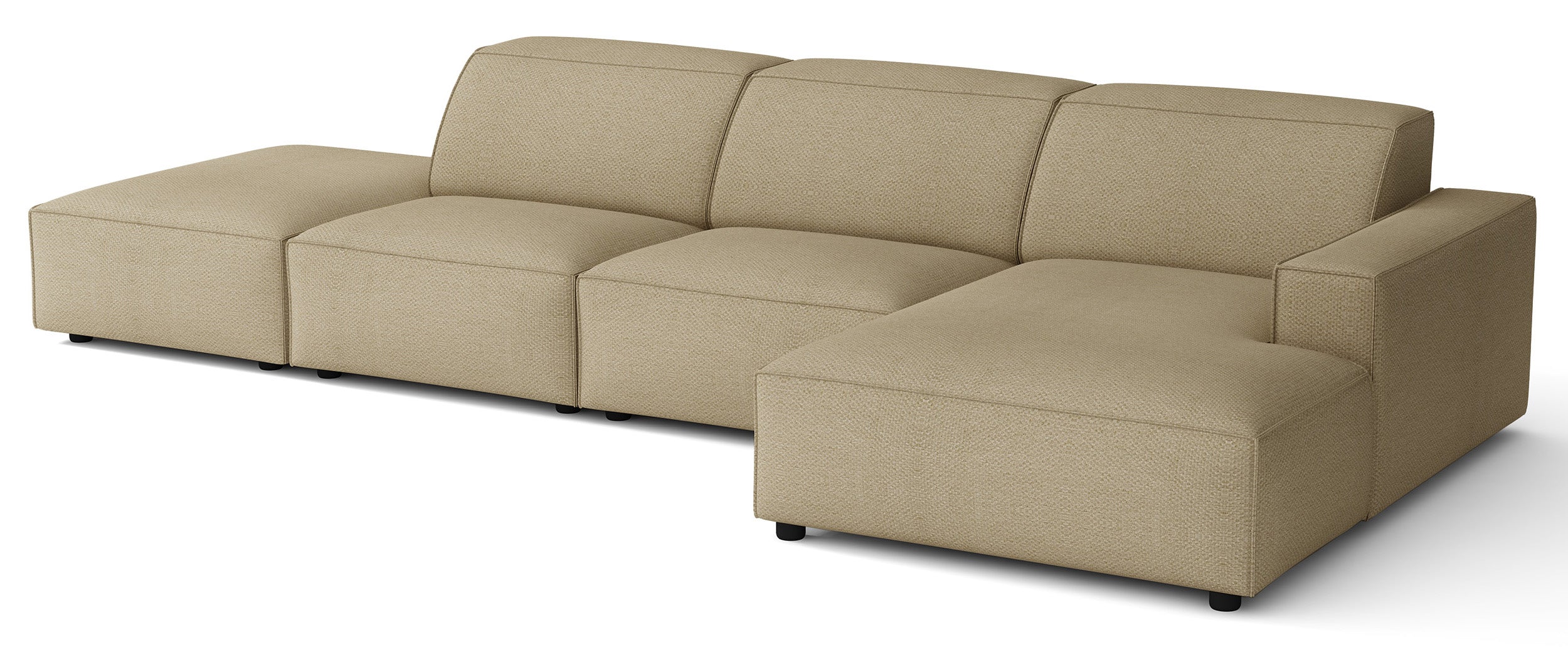 selsey-sellmo-modulares-ecksofa-l-form-rechts-mit-pouf-dunkelbeige-chenille image 3