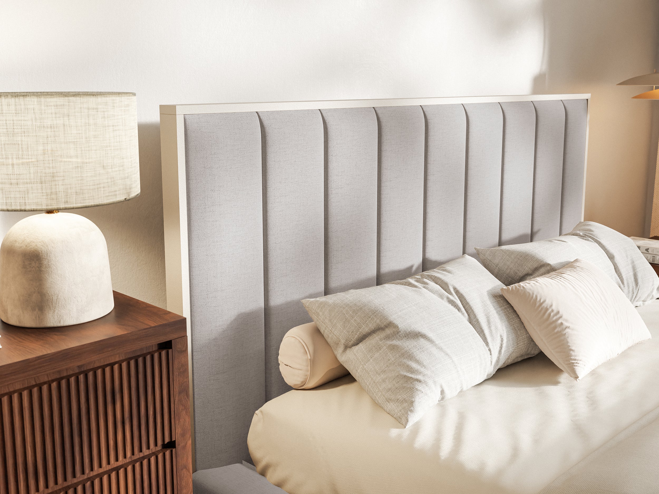 selsey-togents-gepolstertes-bett-160x200-cm-mit-stauraum-metallrahmen-grau-beige image 4
