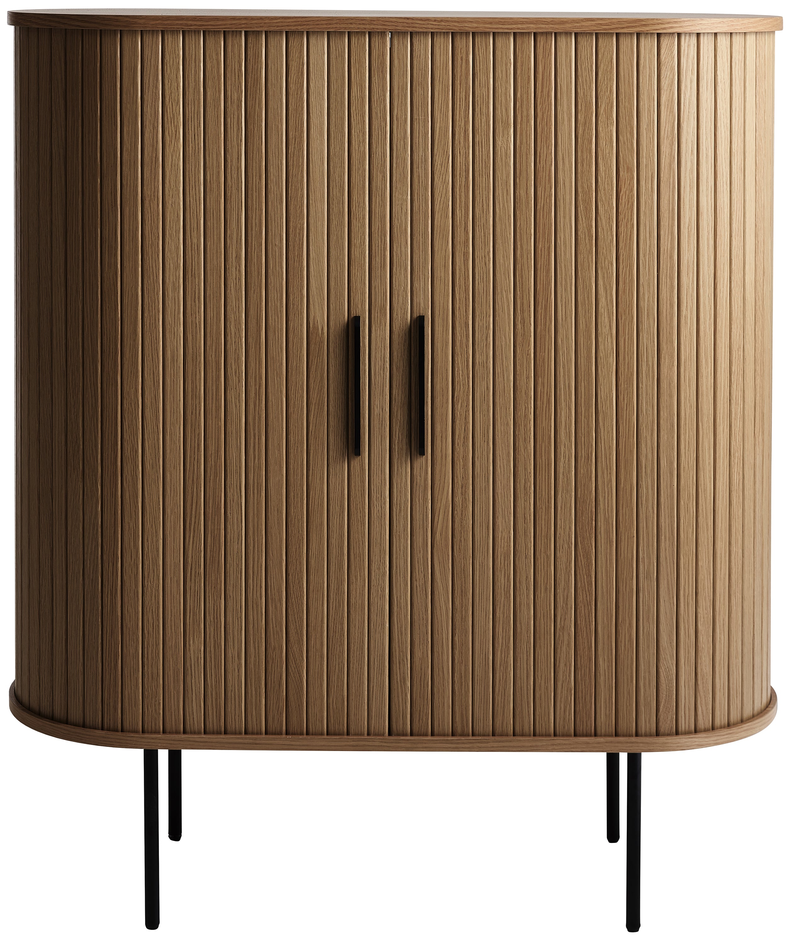selsey-gativel-hohe-kommode-100-cm-gebrannte-eiche-mit-lamellen-und-glashalterun image 2