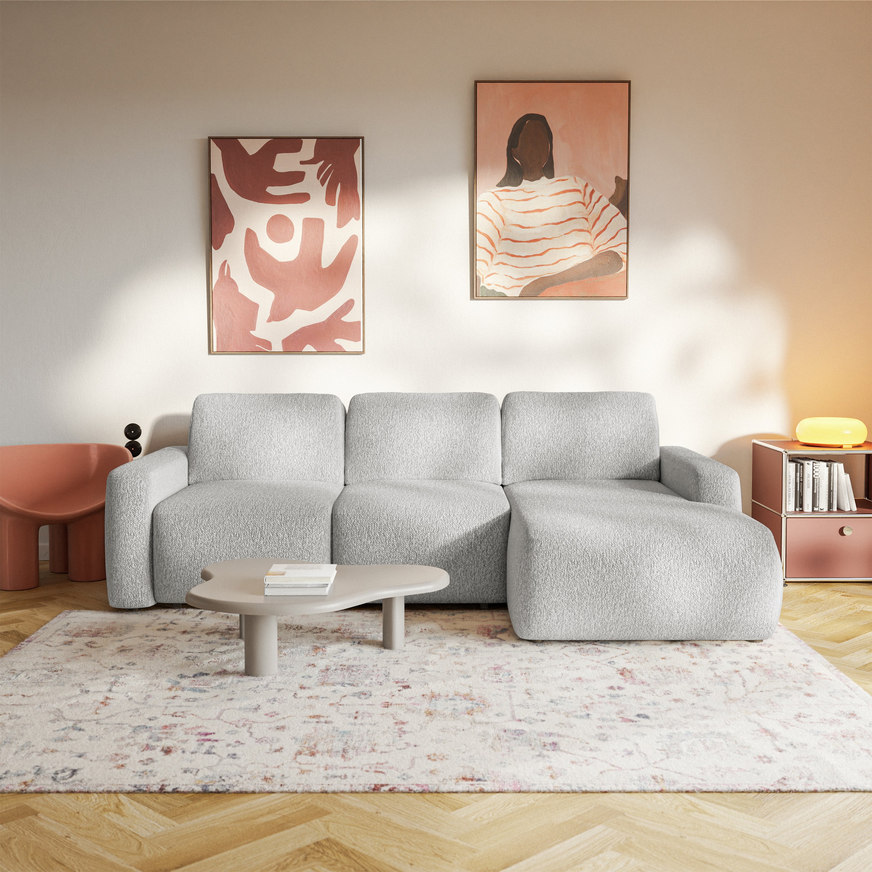 selsey-carnos-mini-ecksofa-l-form-rechts-mit-schlaffunktion-hellgrauer-chenille image 2