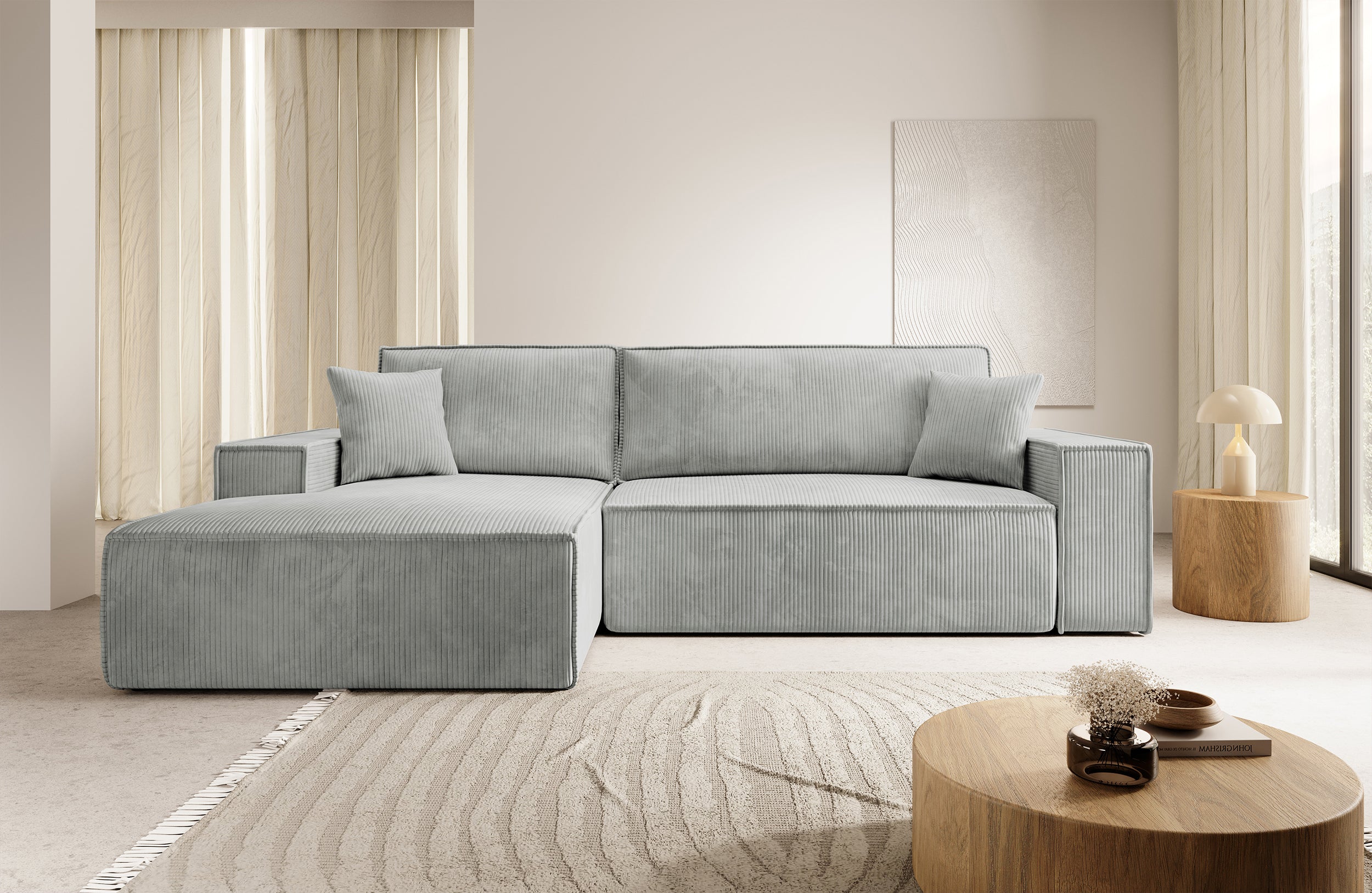 selsey-farese-new-ecksofa-mit-schlaffunktion-l-form-stauraum-cord-hellgrau-links image 2