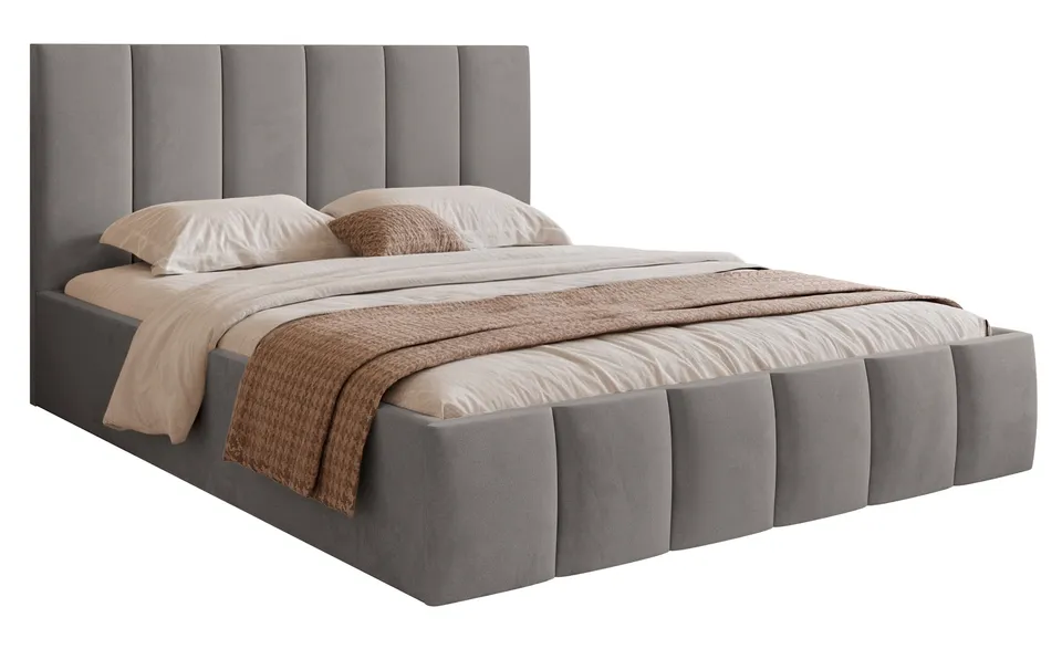 selsey-sarafino-polsterbett-180x200-cm-mit-bettkasten-hellgrauer-samt-metalllatt image 1