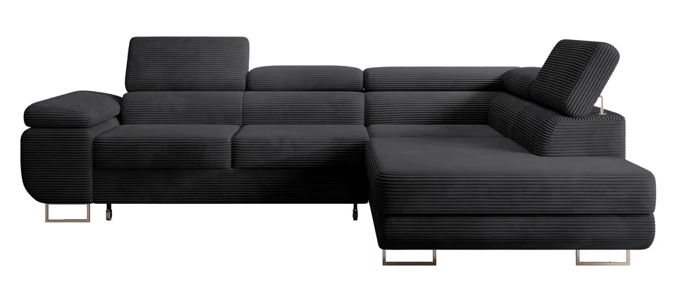 selsey-stevil-ecksofa-l-f-rmig-rechts-mit-schlaffunktion-und-stauraum-schwarzer- image 1