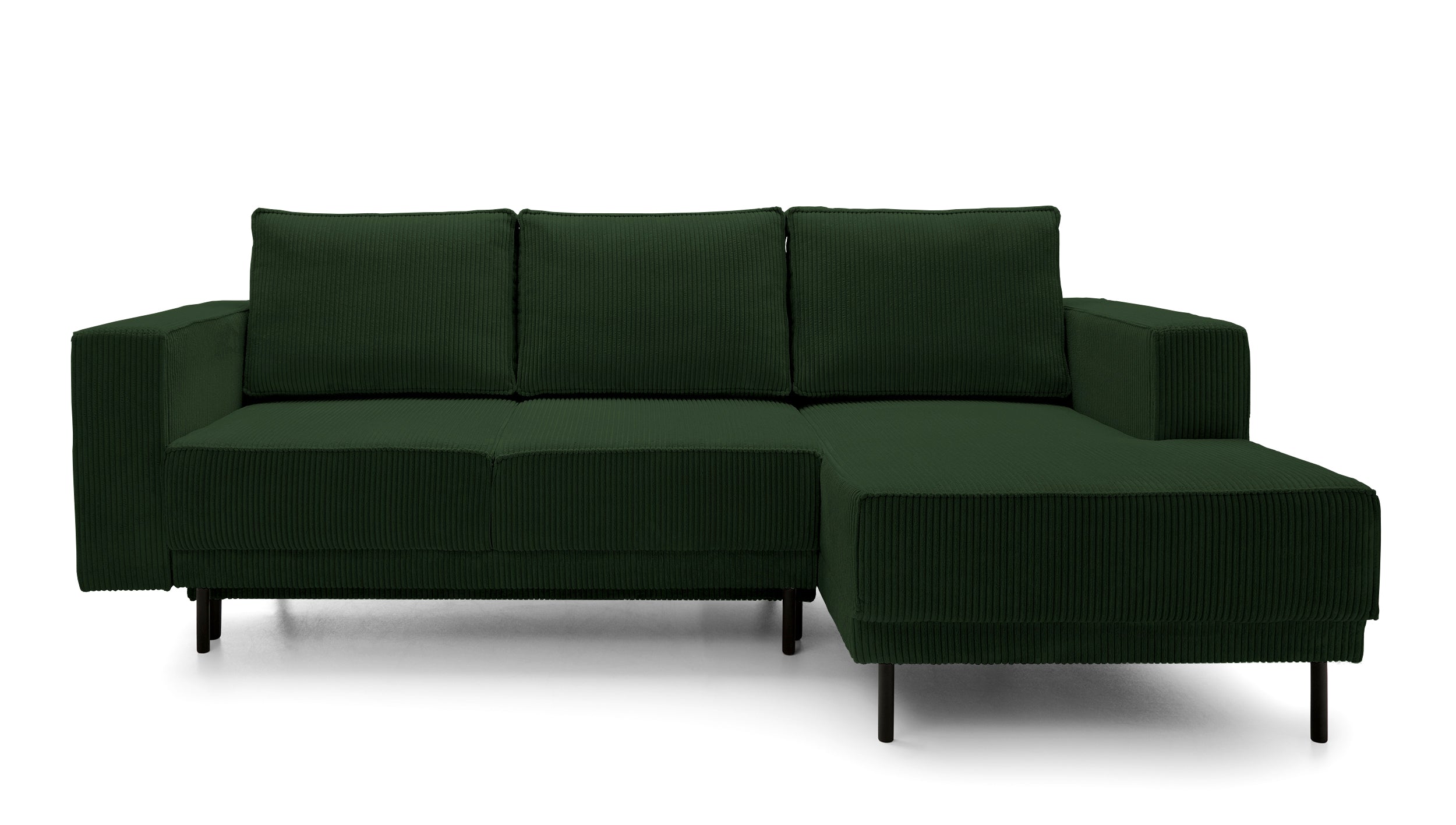 selsey-rodario-mini-ecksofa-mit-schlaffunktion-dunkelgr-ner-cord-rechts-l-form-m image 1