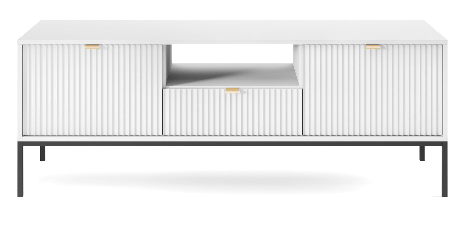 selsey-vellore-tv-schrank-154-cm-wei-mit-geriffelten-fronten-und-goldenen-griffe image 8
