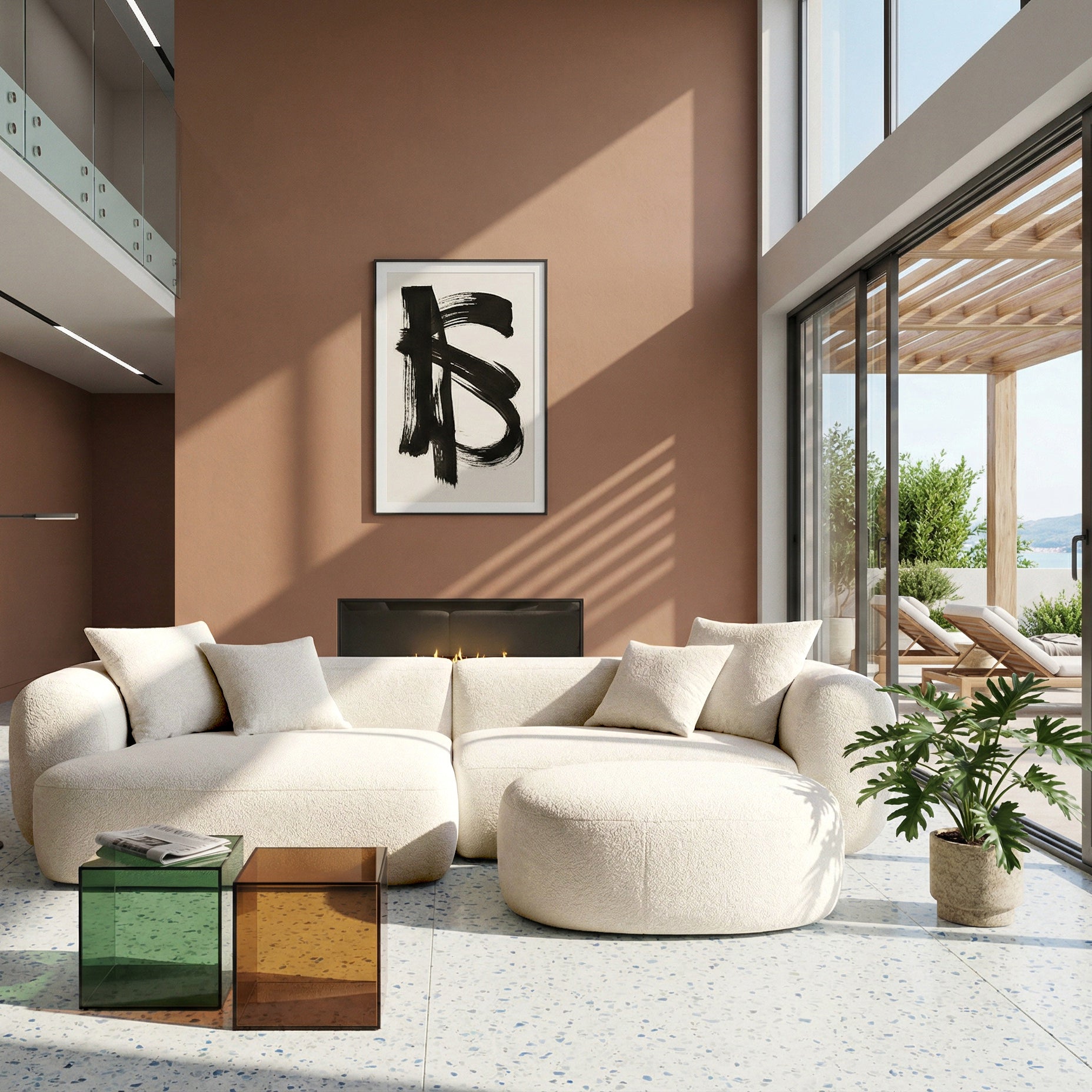 selsey-baomi-modulares-ecksofa-l-f-rmig-links-mit-hocker-cremefarbenes-chenille image 2