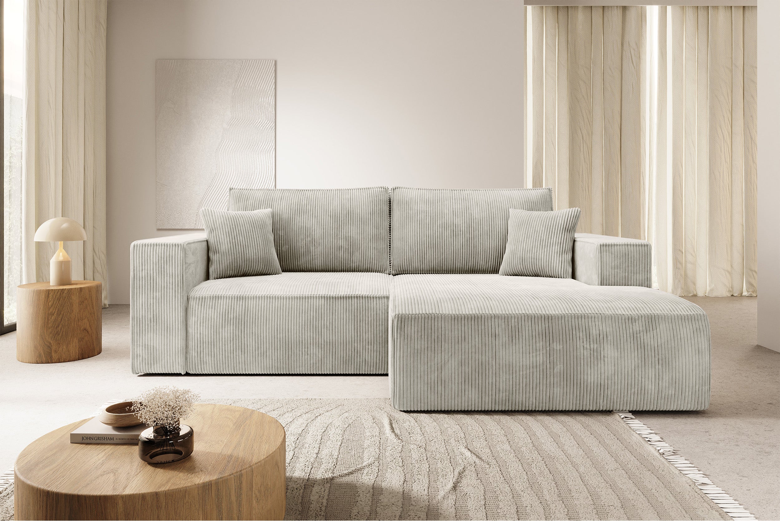 selsey-farese-mini-ecksofa-mit-schlaffunktion-rechts-olivgr-n-cord image 5