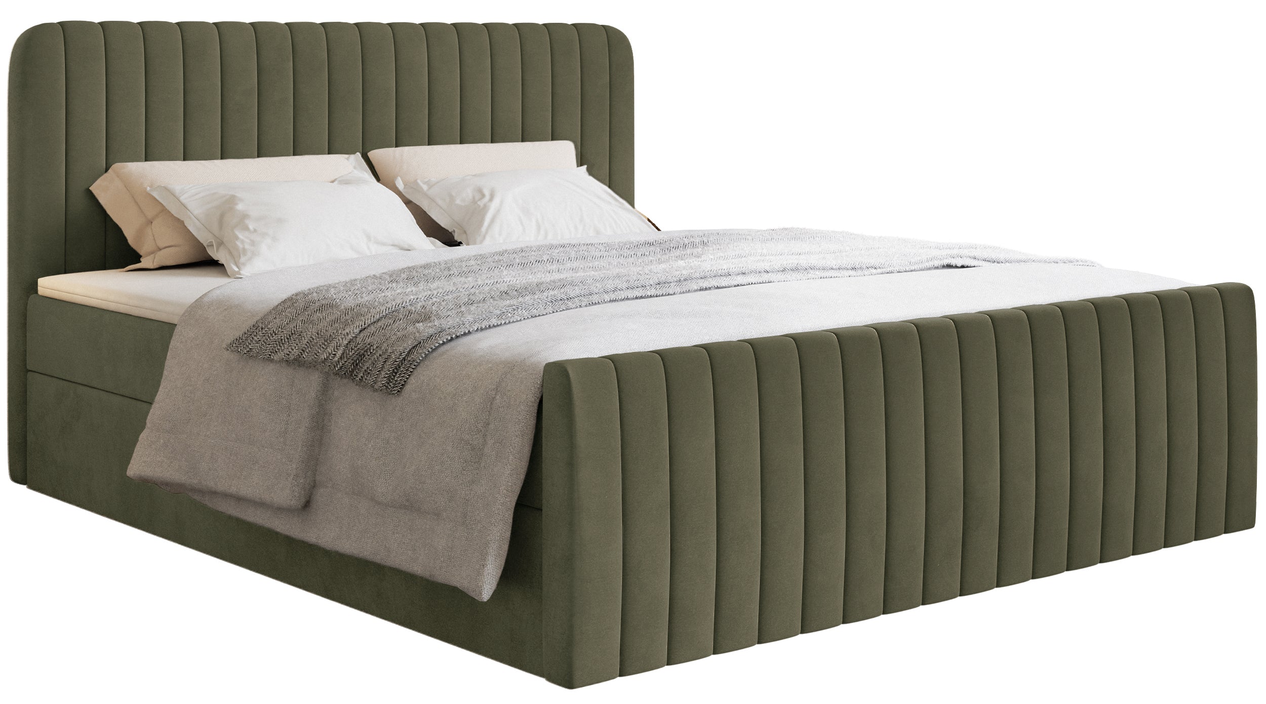 selsey-saliano-kontinentales-bett-140x200-cm-mit-stauraum-und-topper-olivgr-ner- image 1