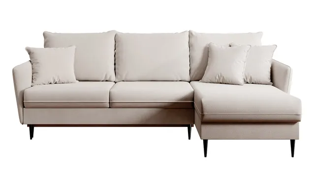 selsey-volio-ecksofa-mit-schlaffunktion-beige-wasserabweisender-samt-schwarze-be image 1