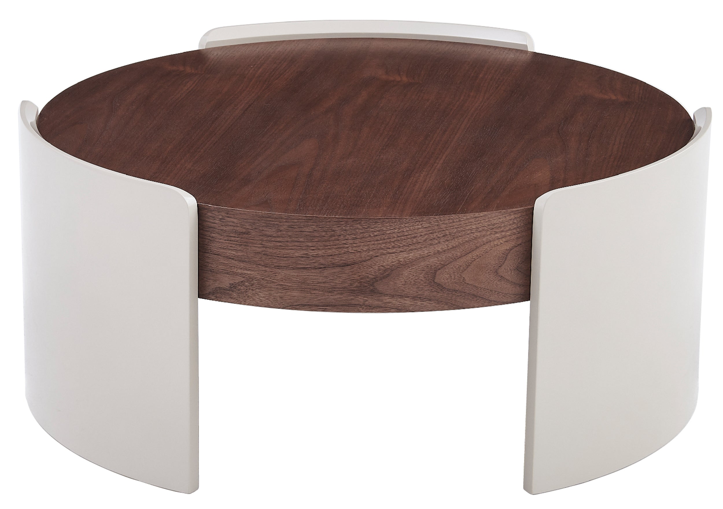 selsey-teralle-couchtisch-rund-90-cm-nussbaum-hochglanz-auf-beiger-basis image 1