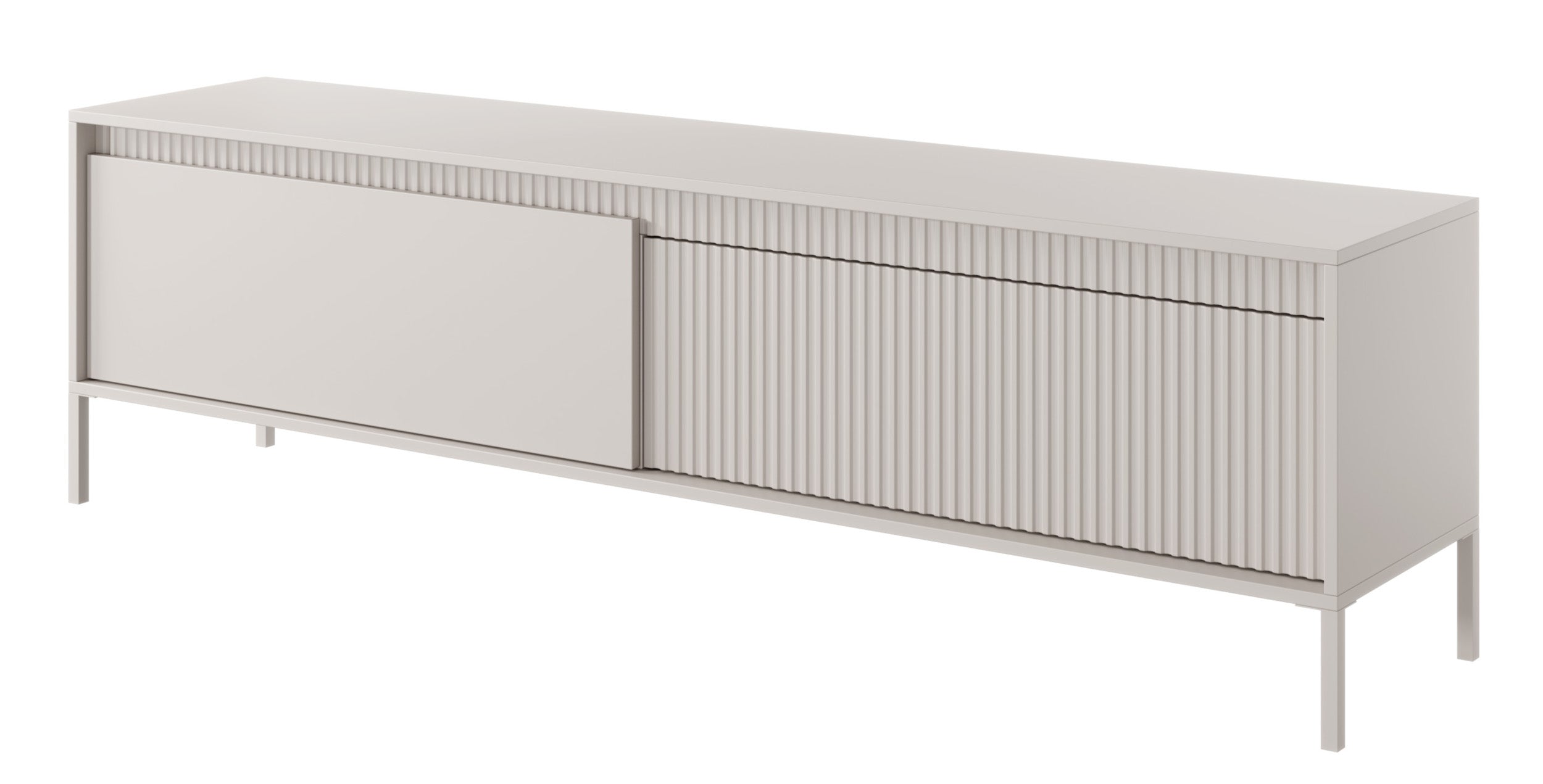 selsey-falsetto-tv-schrank-187-cm-beige-mit-zwei-t-ren-und-geriffelter-front image 1