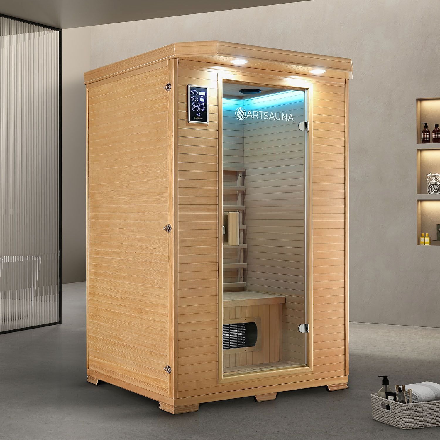 juskys-infrarotkabine-oslo-mit-5-keramikstrahlern-wellness-w-rmekabine image 2