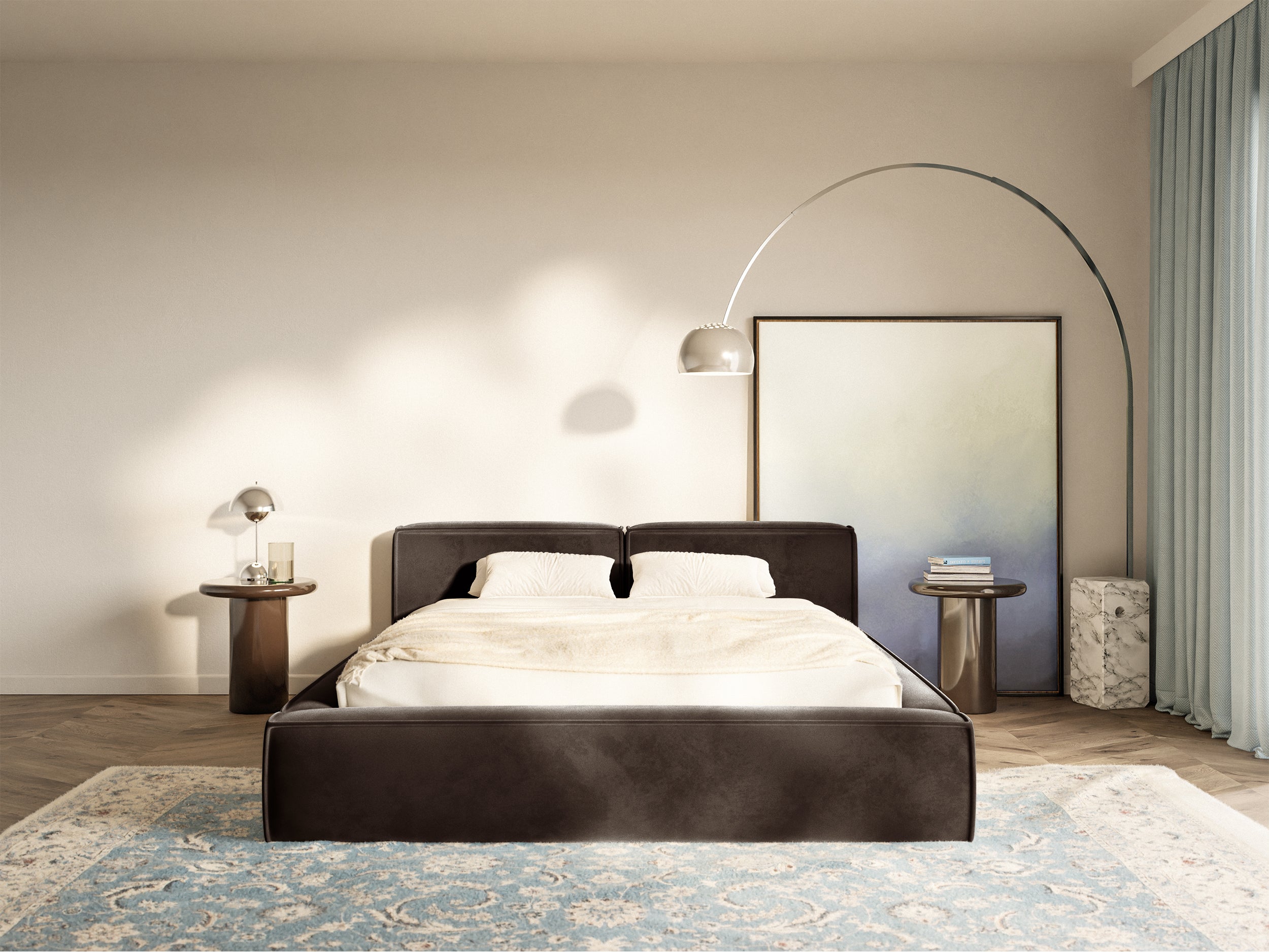 selsey-tilves-slim-low-polsterbett-180x200-cm-mit-stauraum-brauner-samt image 3