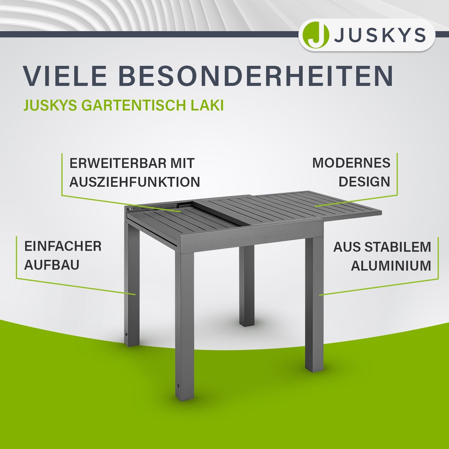 juskys-gartentisch-laki-70x70-cm-grau-ausziehbarer-aluminium-esstisch image 4