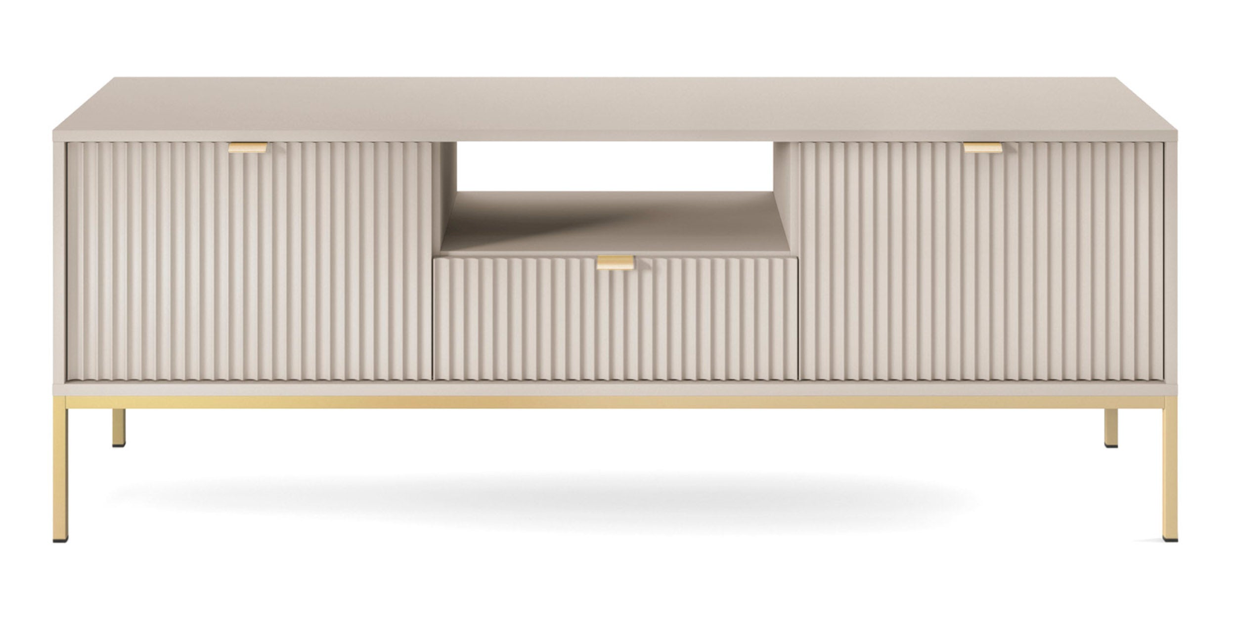 selsey-vellore-tv-schrank-154-cm-kaschmir-mit-geriffelten-fronten-und-goldenem-g image 2