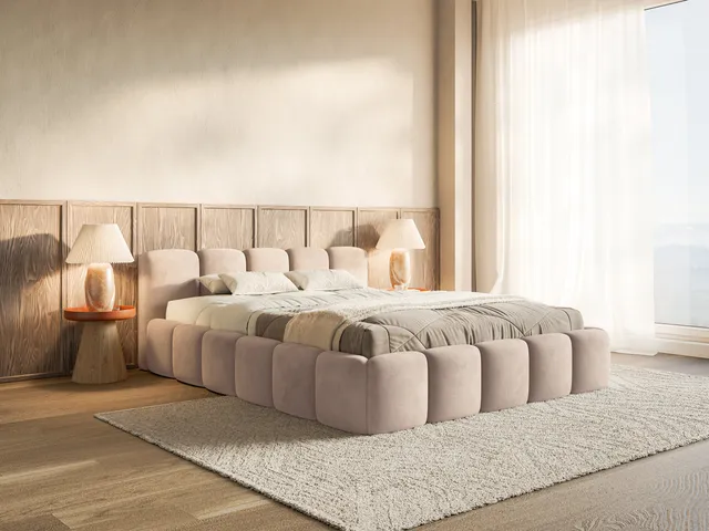 selsey-cloudy-low-polsterbett-140x200-cm-beige-velours-wasserabweisend-mit-holzl image 1