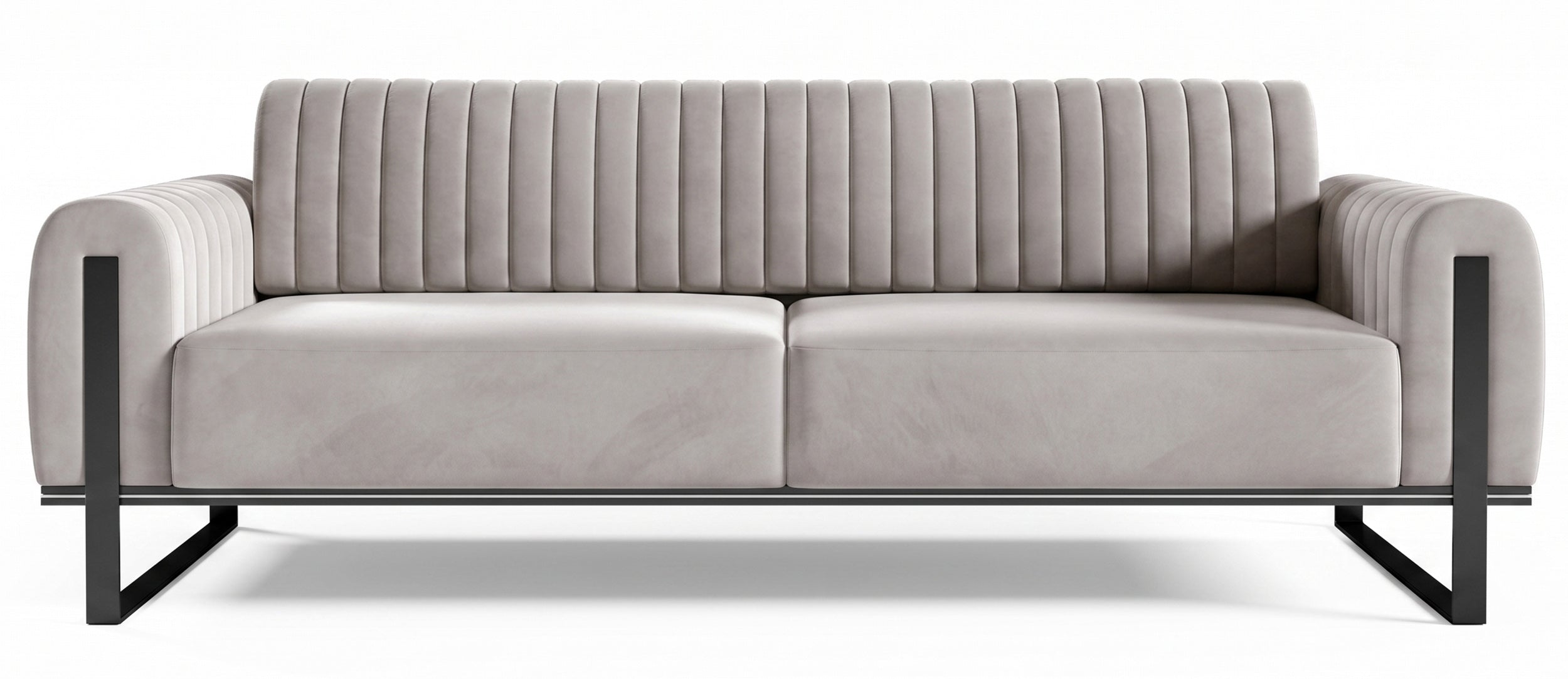 selsey-parissa-dreisitziges-sofa-hellgrauer-samt-schwarze-beine image 1
