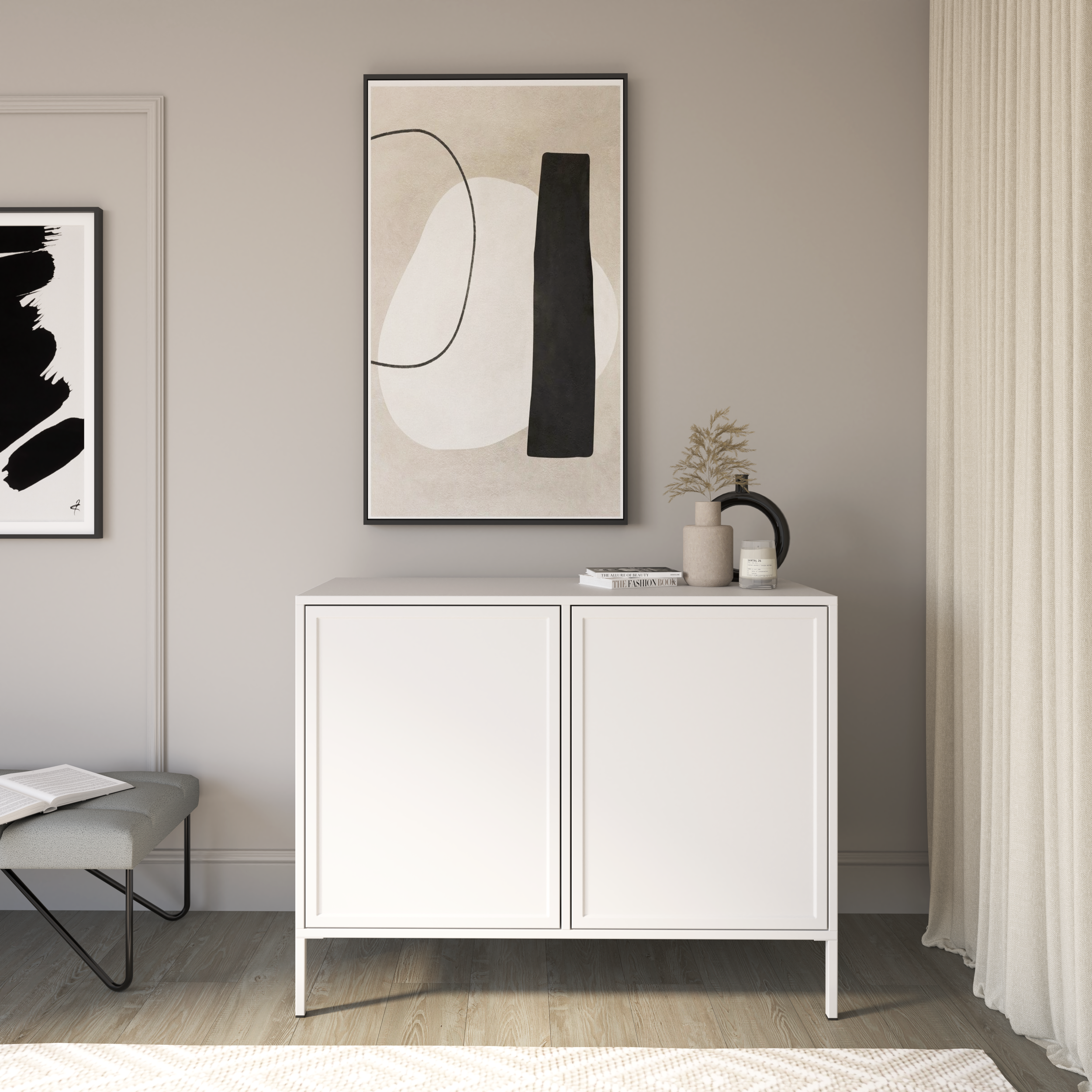 selsey-velveto-zweit-rige-kommode-100-cm-wei-push-to-open image 2