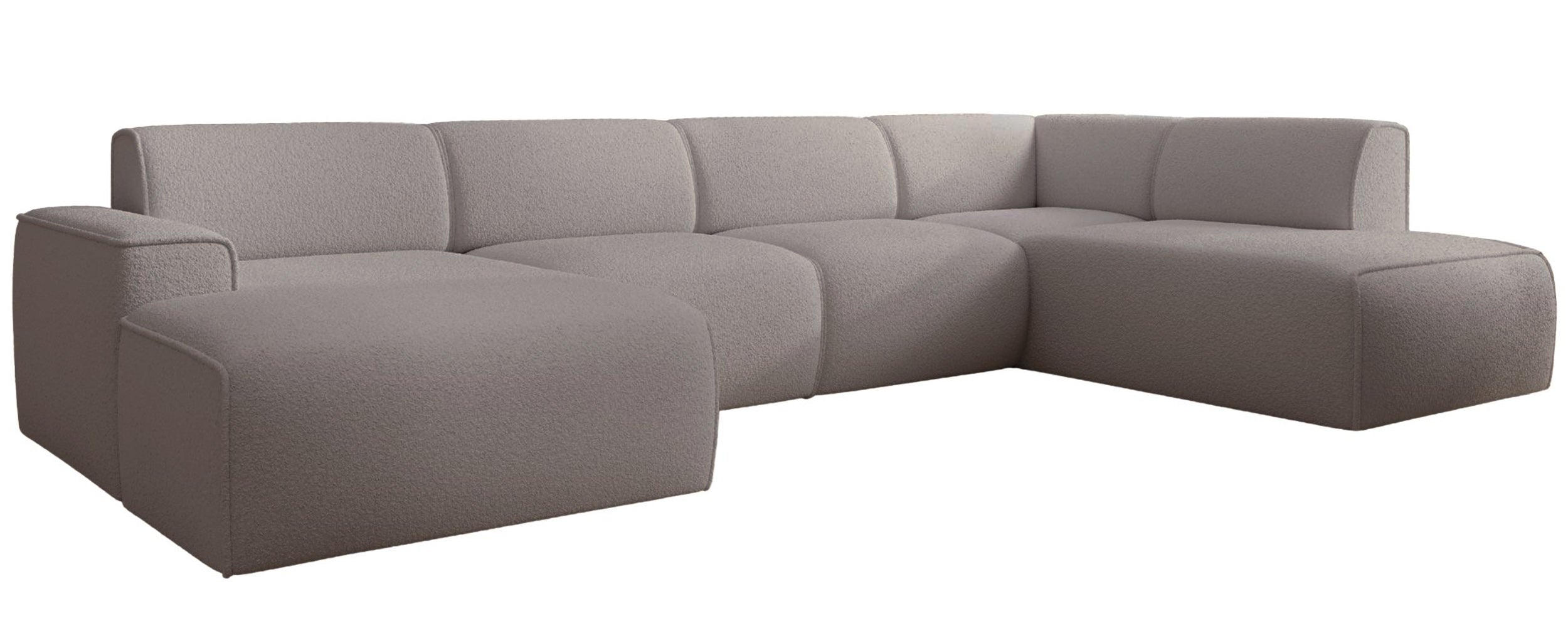 selsey-bouvi-ecksofa-u-f-rmig-rechtsseitig-grau-braun-boucl image 4