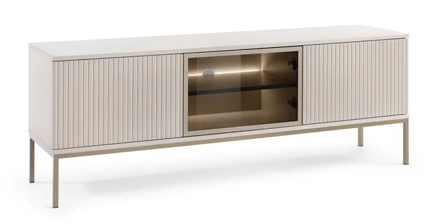 selsey-tosena-tv-schrank-154-cm-mit-dreht-ren-und-led-kaschmir image 1