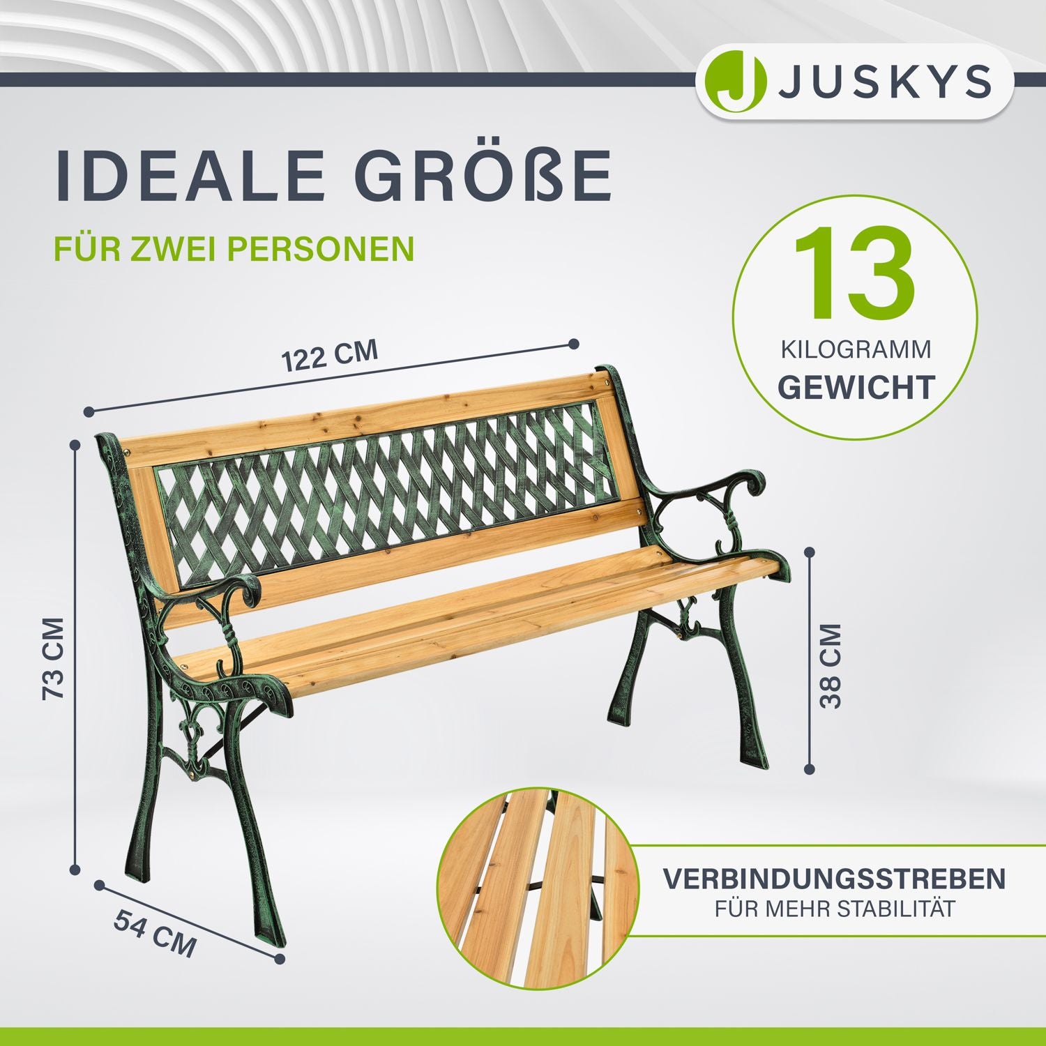 juskys-gartenbank-pisa-vintage-holzbank-mit-gusseisen-f-r-2-personen image 3