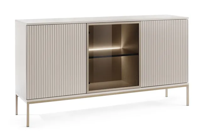 selsey-tosena-kommode-154-cm-mit-drei-t-ren-und-led-beleuchtung-kaschmir image 1