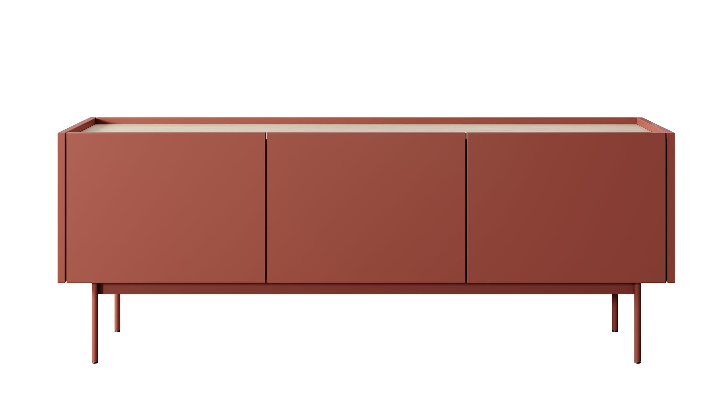selsey-color-tv-schrank-144-cm-3-t-rig-ziegelrot-eiche-linea image 3