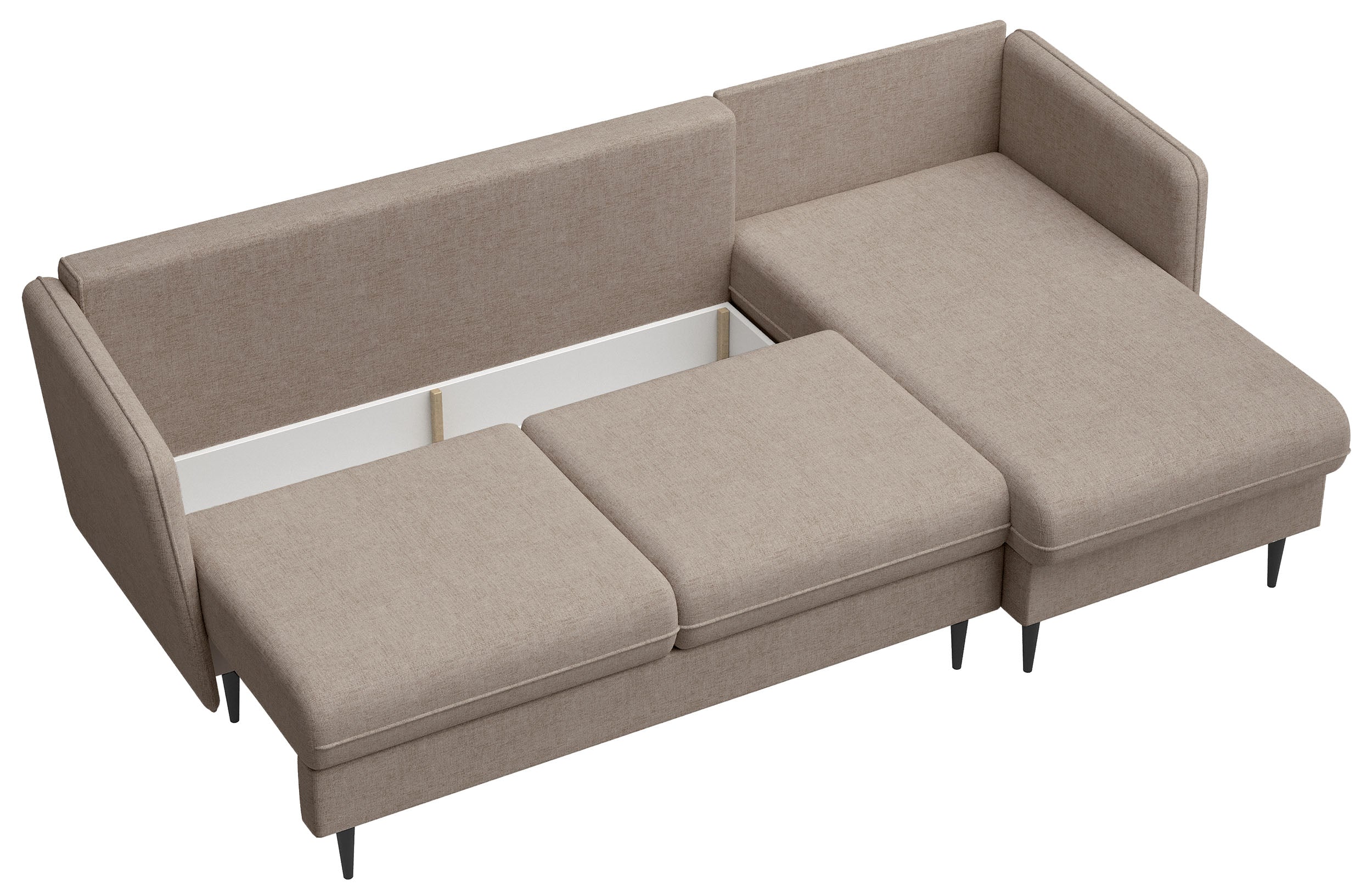selsey-volio-ecksofa-mit-schlaffunktion-l-form-beige-chenille-schwarze-beine image 5