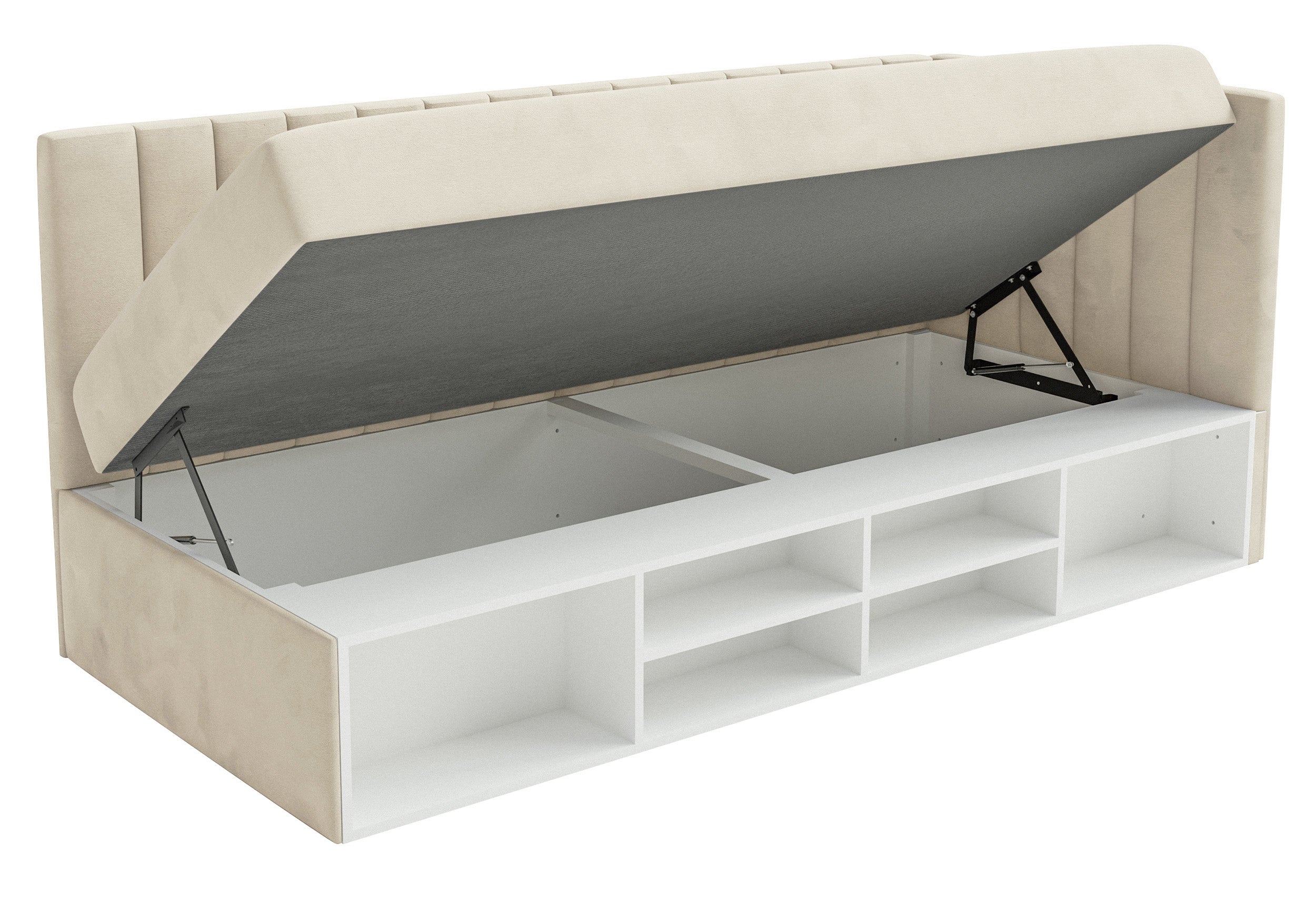 selsey-ventrio-jugendbett-90x200-cm-rechts-mit-stauraum-hellbeiger-velours image 7