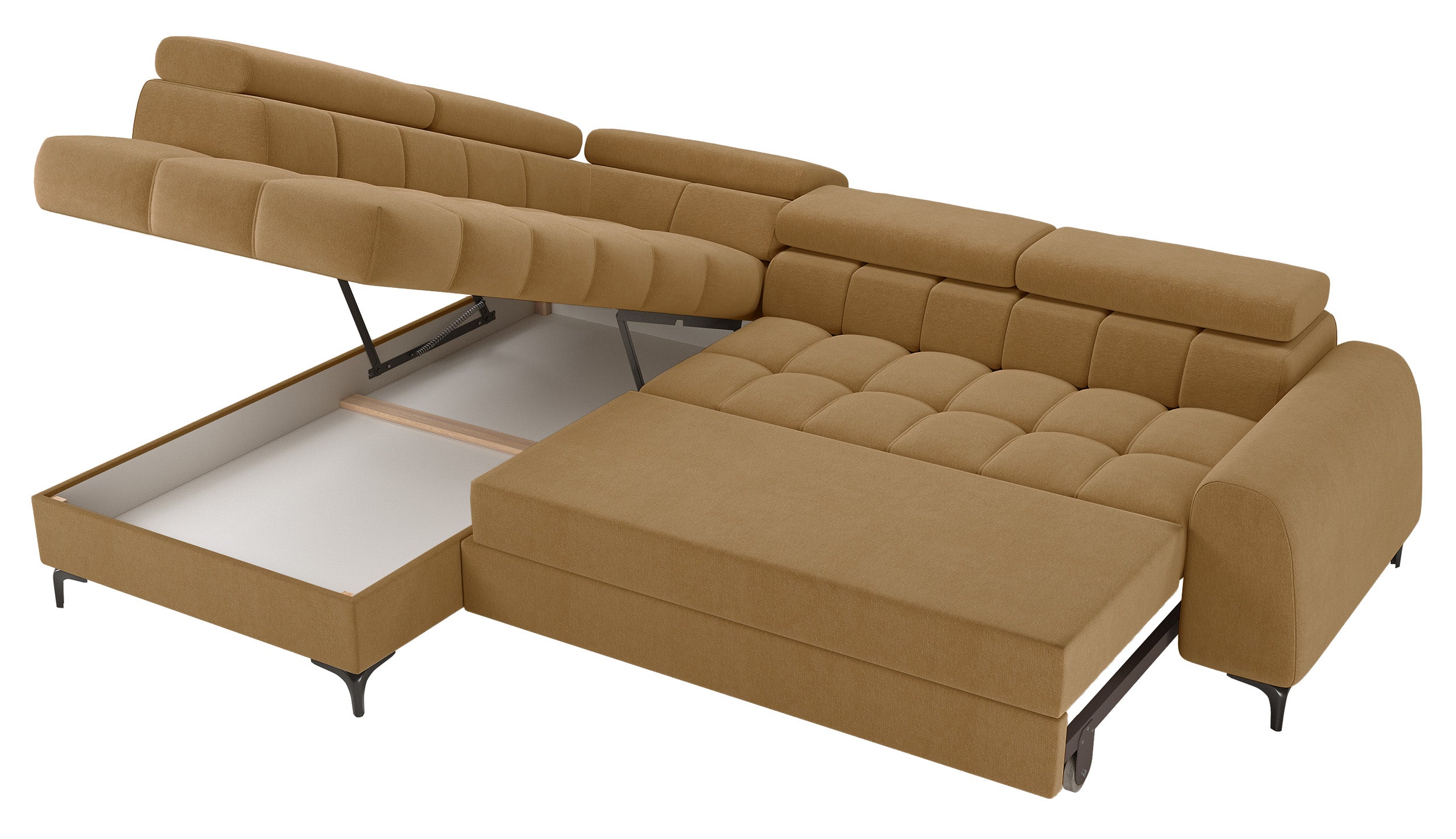 selsey-arellio-ecksofa-mit-schlaffunktion-l-form-links-mit-bettkasten-senfgelber image 4