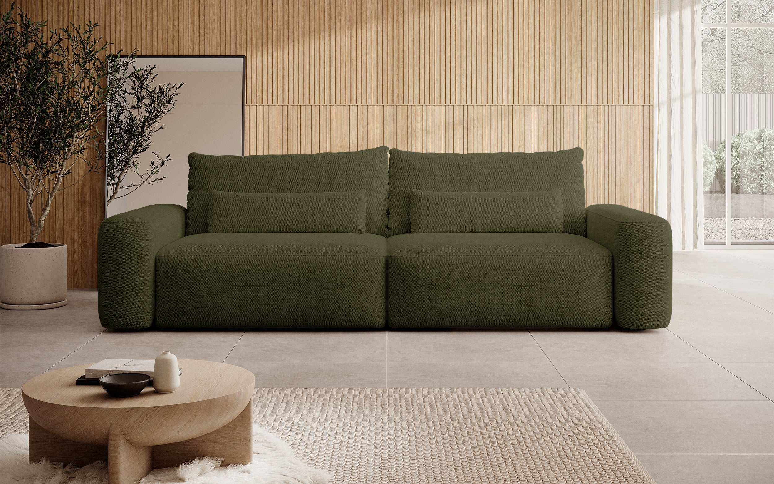 selsey-carnos-dreisitziges-ausklappbares-sofa-olivgr-ner-chenille-stoff-hydropho image 3