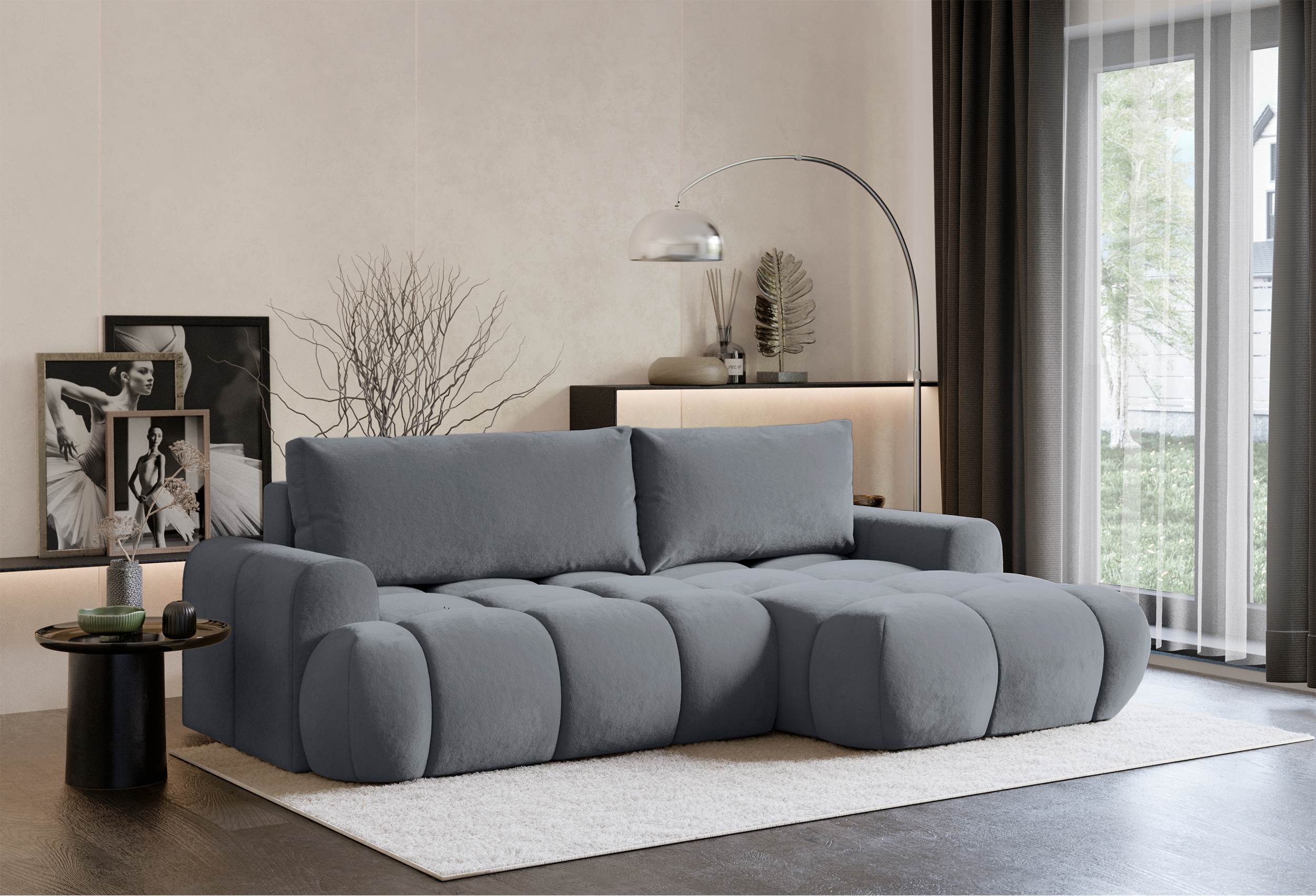 selsey-ombo-mini-ecksofa-mit-schlaffunktion-rechts-l-form-grauer-wasserabweisend image 2