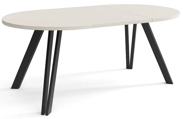 selsey-nuuvel-ausziehbarer-esstisch-100-180x100-cm-kaschmir-mit-schwarzen-beinen image 1