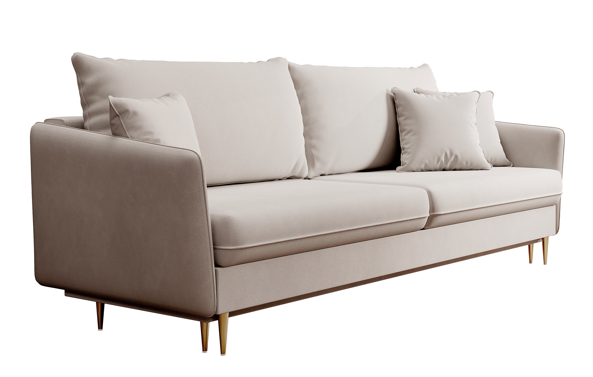 selsey-volio-dreisitziges-schlafsofa-grau-beiger-samt-goldene-beine-wasserabweis image 8