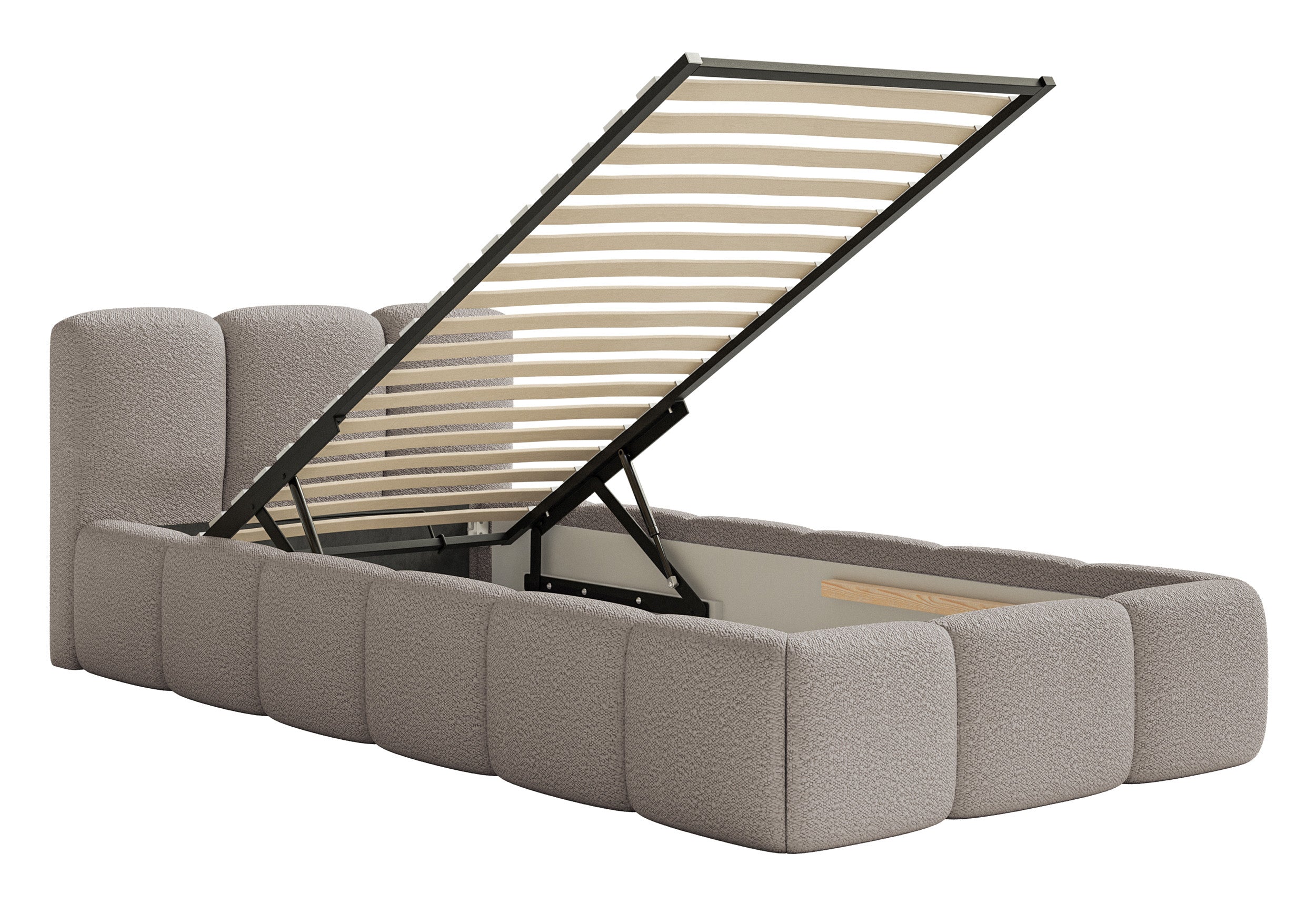 selsey-cloudy-low-gepolstertes-bett-90x200-cm-mit-bettkasten-hellgrauer-boucl-me image 3