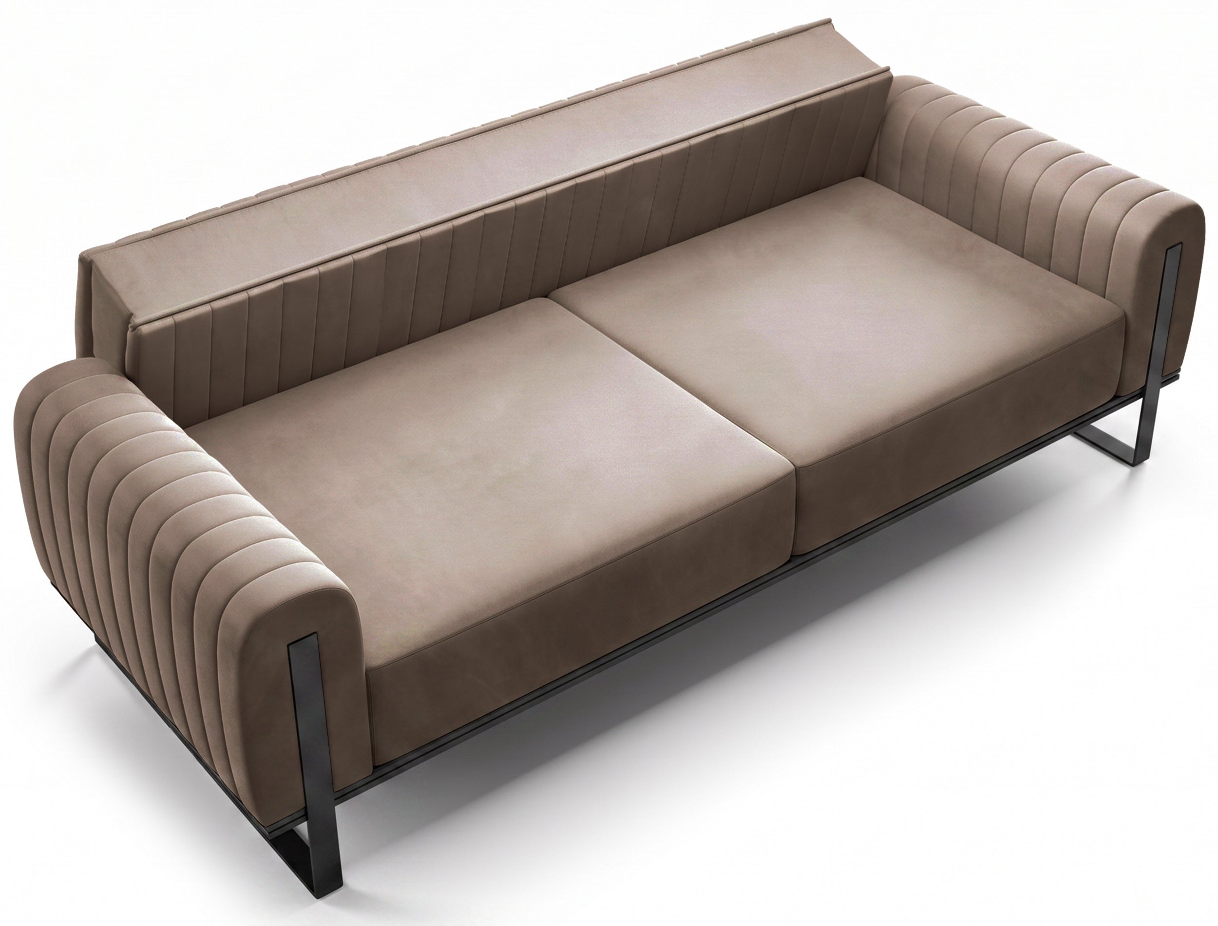 selsey-parissa-dreiersofa-3-sitzer-beige-samt-schwarze-beine image 5