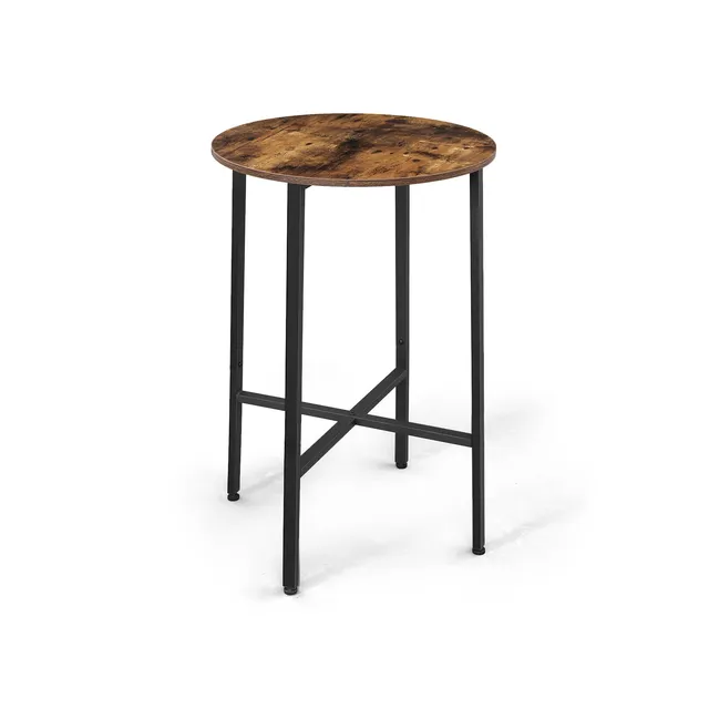 vasagle-stehtisch-rund-60-x-90-cm-vintagebraun-schwarz-bartisch image 1