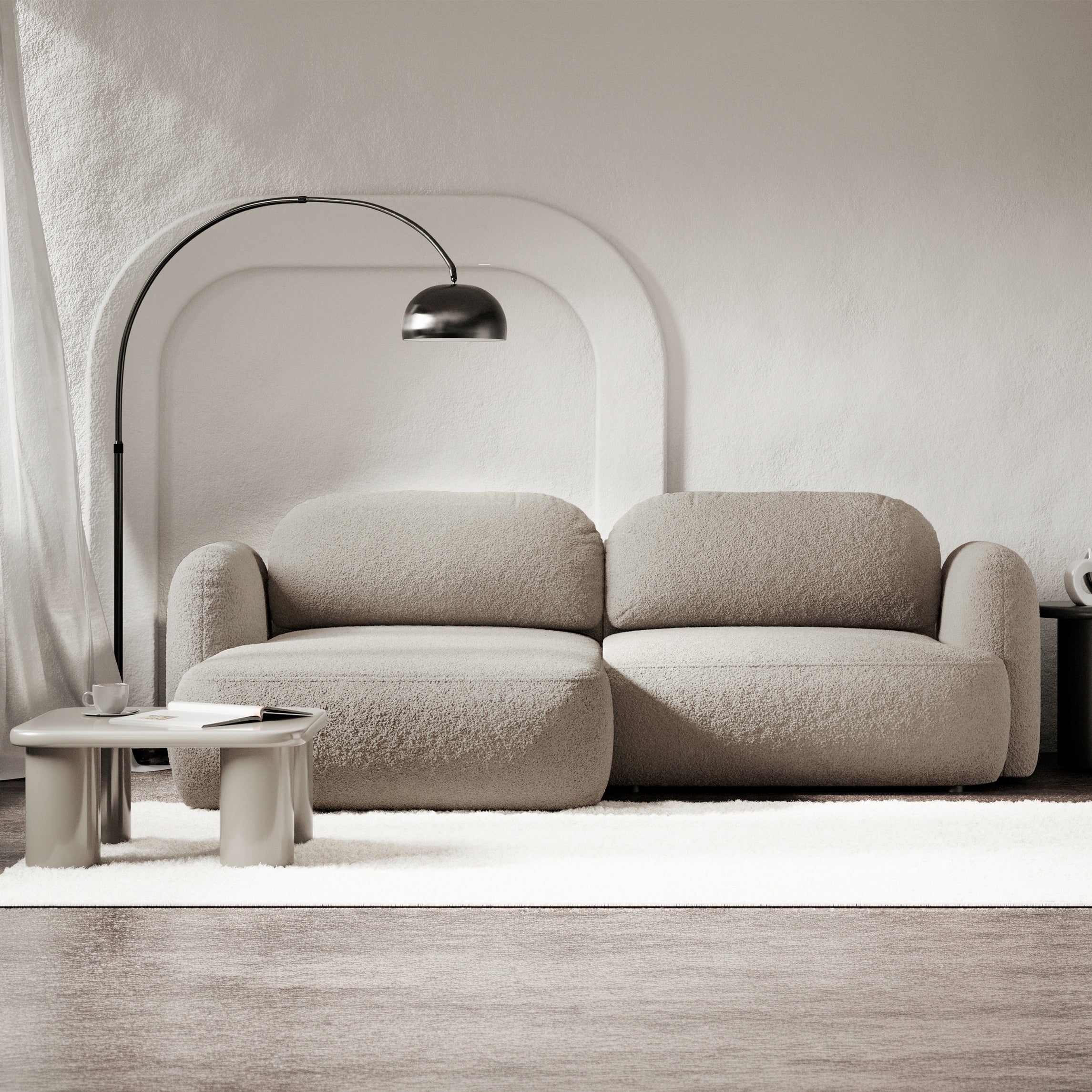 selsey-tvoya-ecksofa-l-links-mit-schlaffunktion-und-bettkasten-grau-beiges-boucl image 2