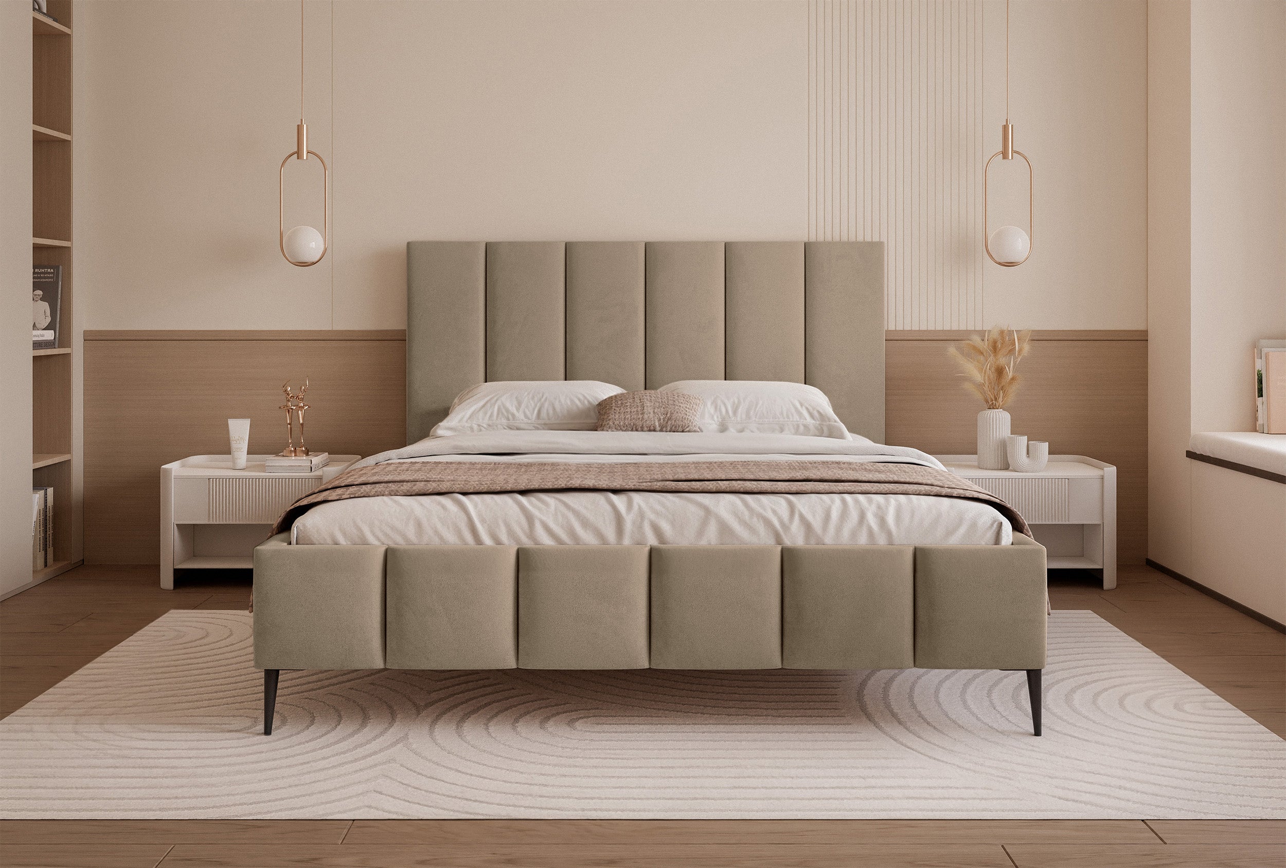 selsey-sarafino-polsterbett-180x200-cm-mit-bettkasten-dunkelbeiger-samt-metallra image 3