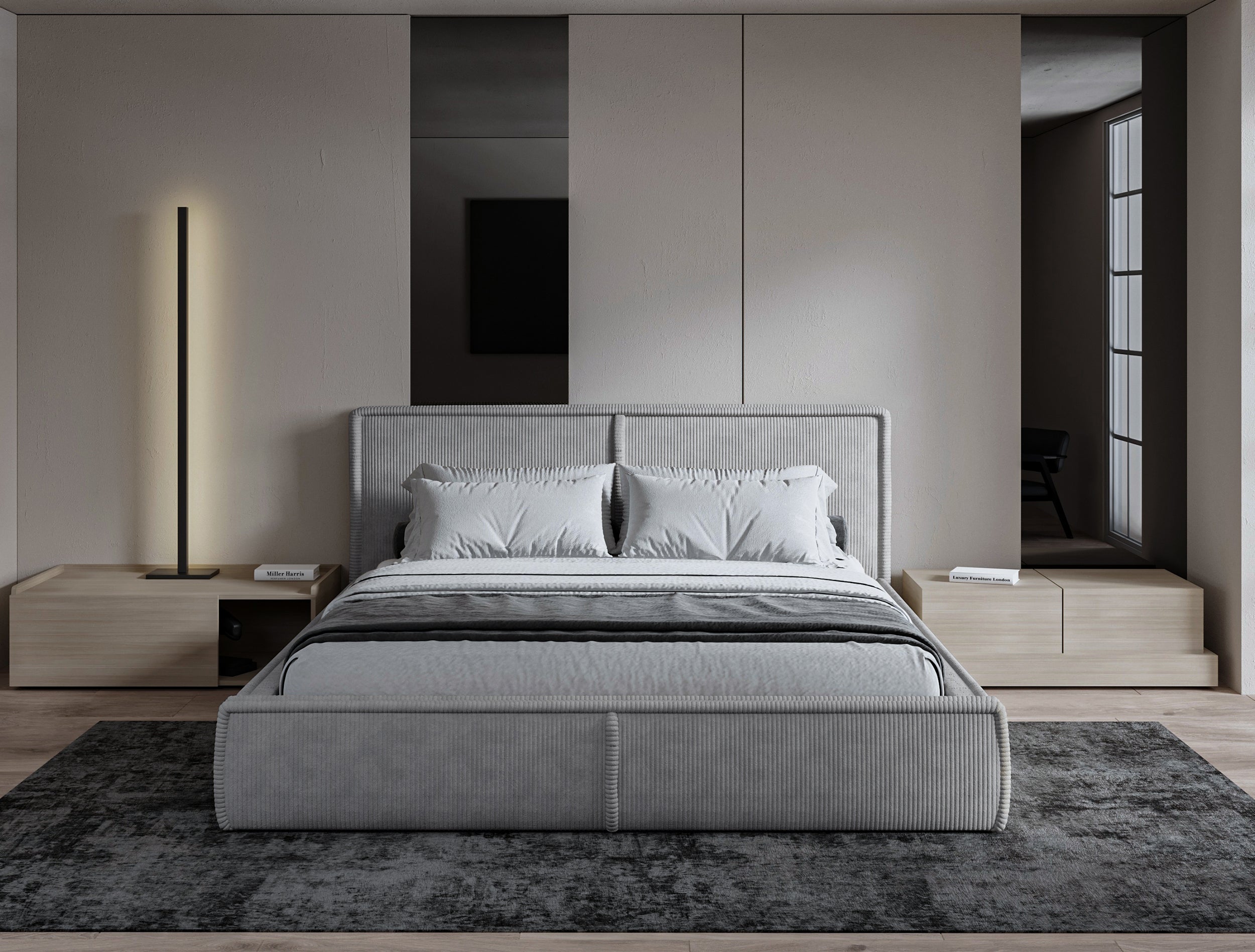 selsey-cordo-gepolstertes-bett-160x200-cm-mit-stauraum-und-lattenrost-hellgrauer image 4