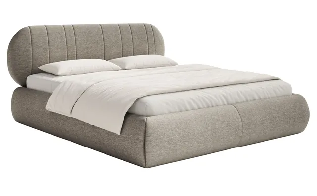 selsey-asmelio-gepolstertes-bett-160x200-cm-grau-beige-flechtoptik image 1