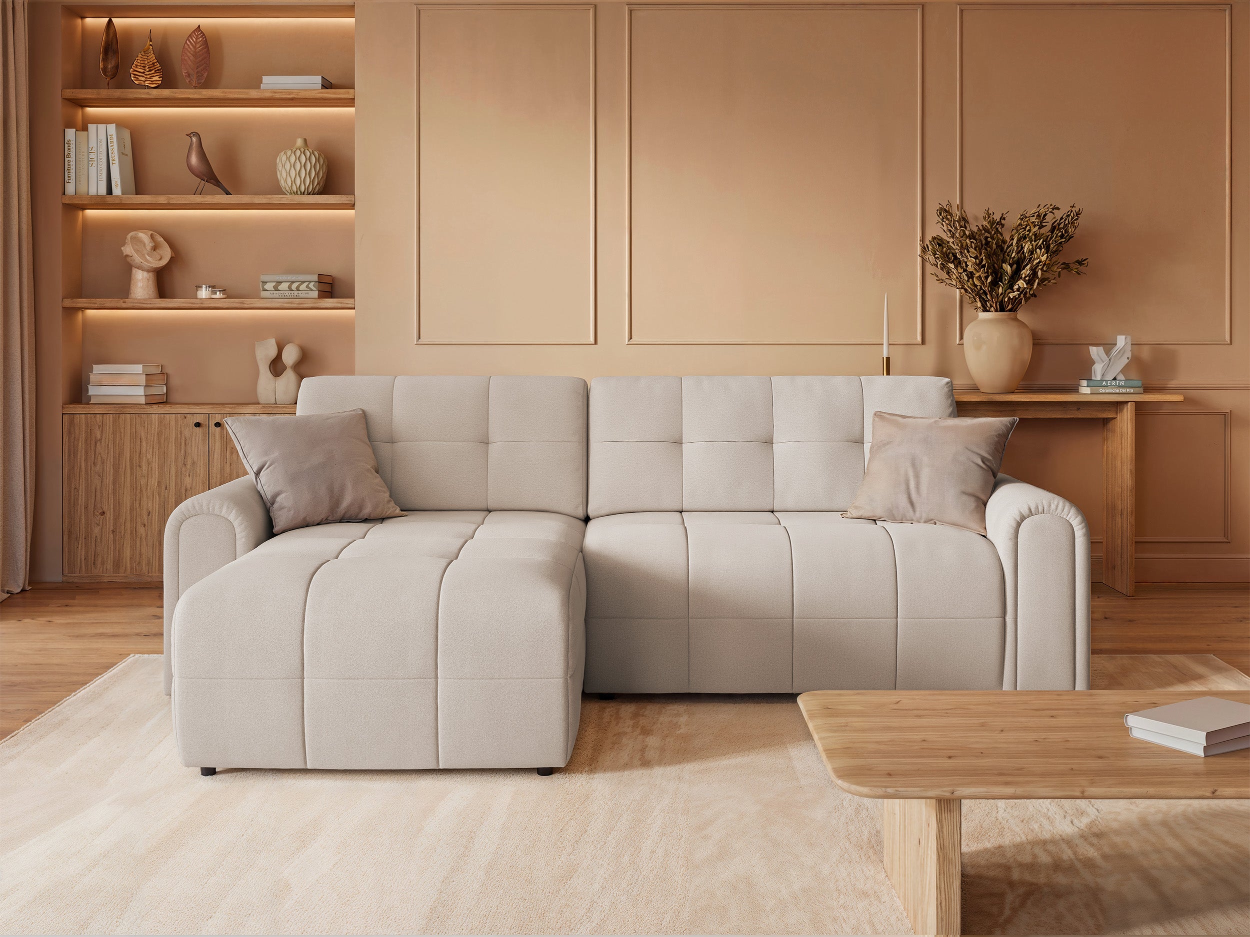 selsey-simolla-ecksofa-l-form-links-mit-schlaffunktion-und-stauraum-cremefarbene image 2