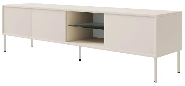 selsey-modity-tv-schrank-175-cm-kaschmir-mit-glasablage-und-beleuchtung image 1