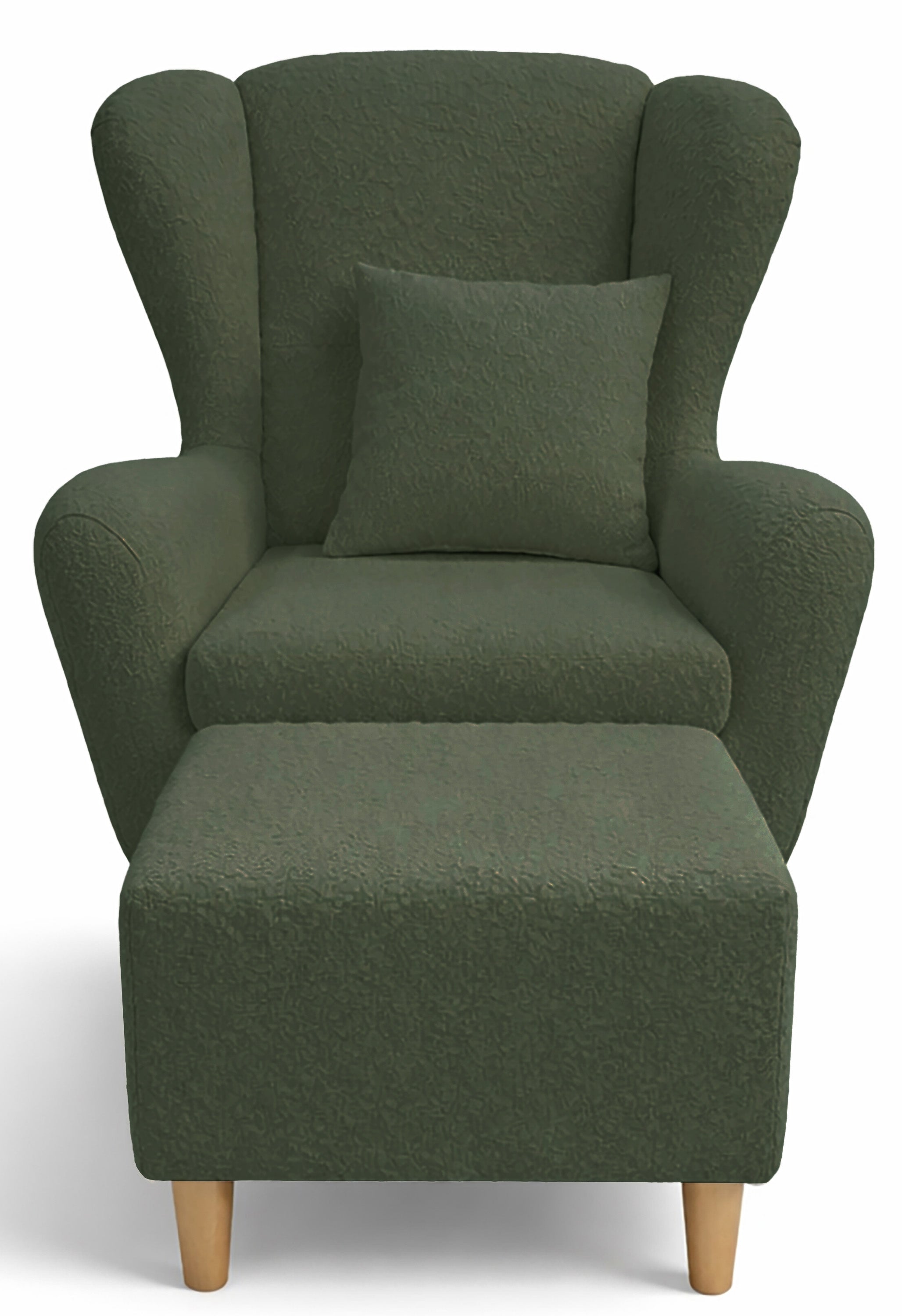 selsey-teddlo-ohrensessel-mit-fu-hocker-gr-ner-chenille-buchenbeine image 4
