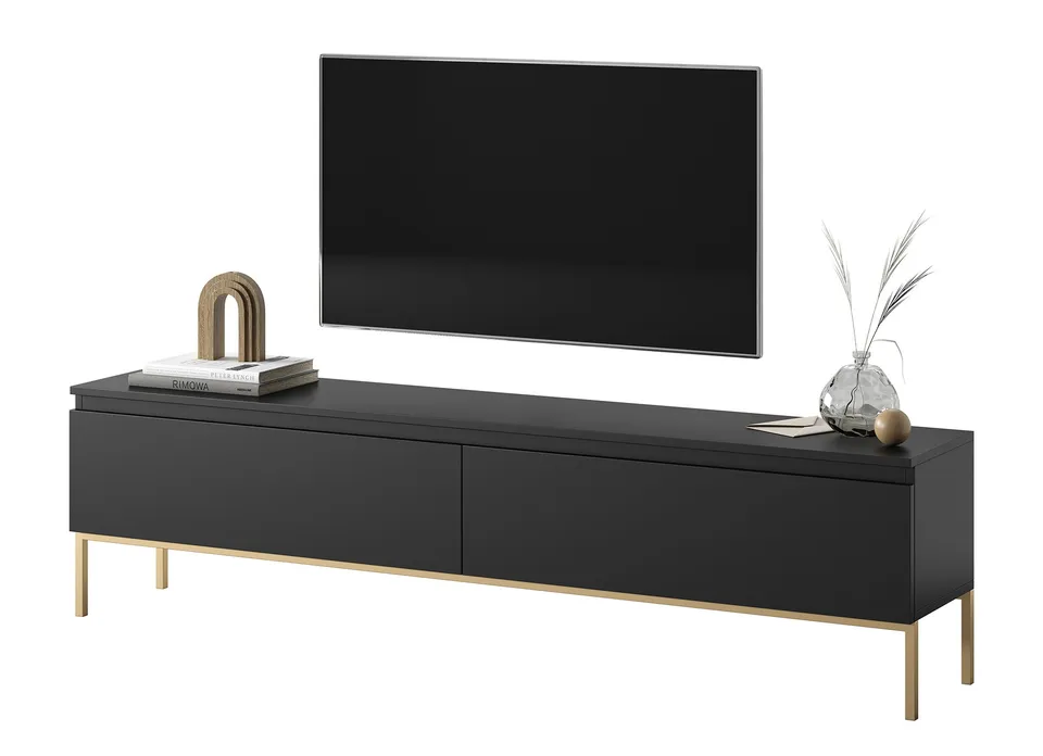 selsey-bemmi-tv-schrank-175-cm-schwarz-mit-goldenen-beinen image 1