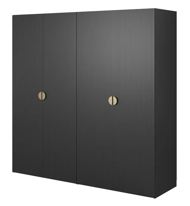 selsey-moonir-4-t-riger-kleiderschrank-200-cm-schwarz-mit-2-kleiderstangen image 1