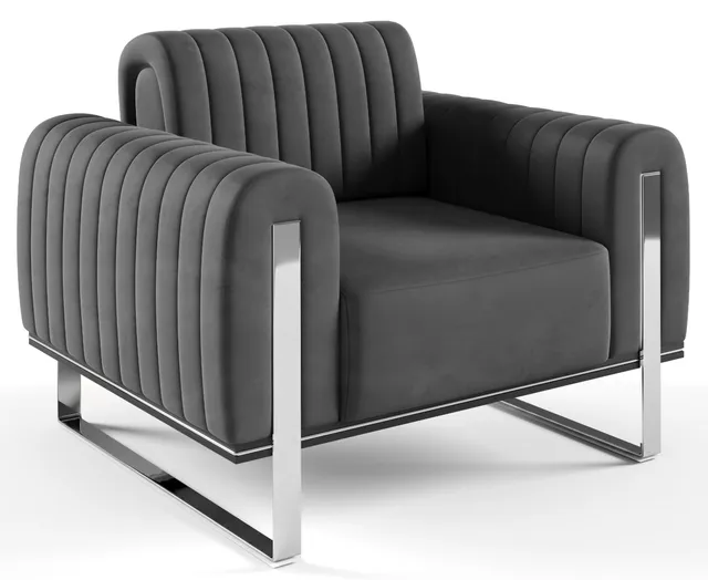 selsey-parissa-schalensitz-sessel-dunkelgrauer-samt-mit-chromf-en image 1
