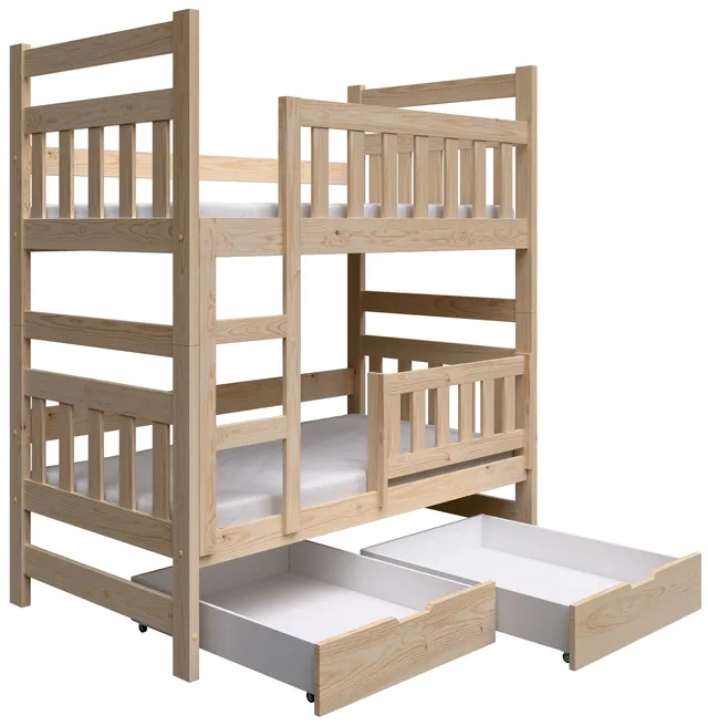 selsey-dromi-etagenbett-80x185-cm-mit-matratzen-und-schubladen-kiefer image 1