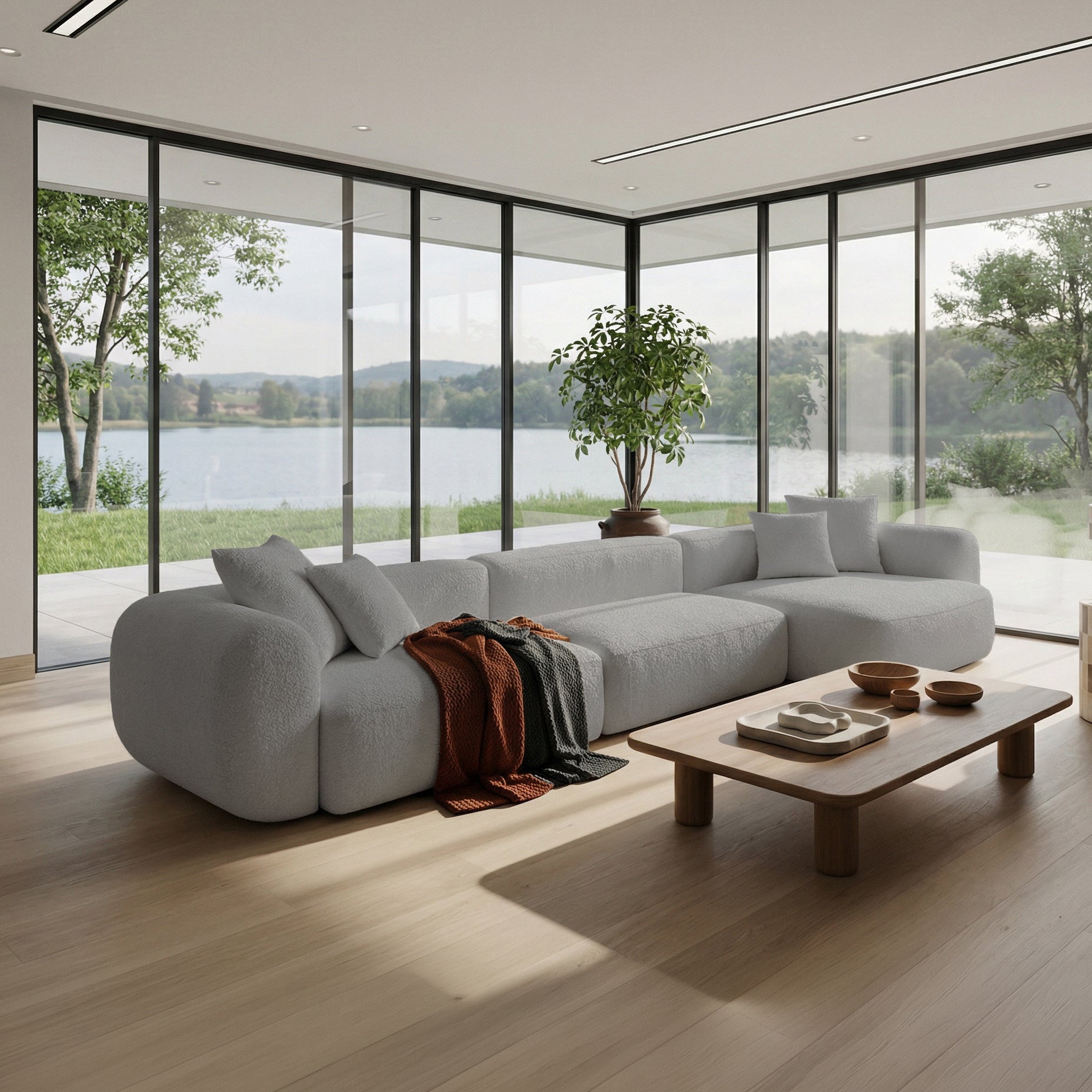 selsey-baomi-modulares-ecksofa-l-form-rechts-gro-hellgrauer-chenille-stoff image 2