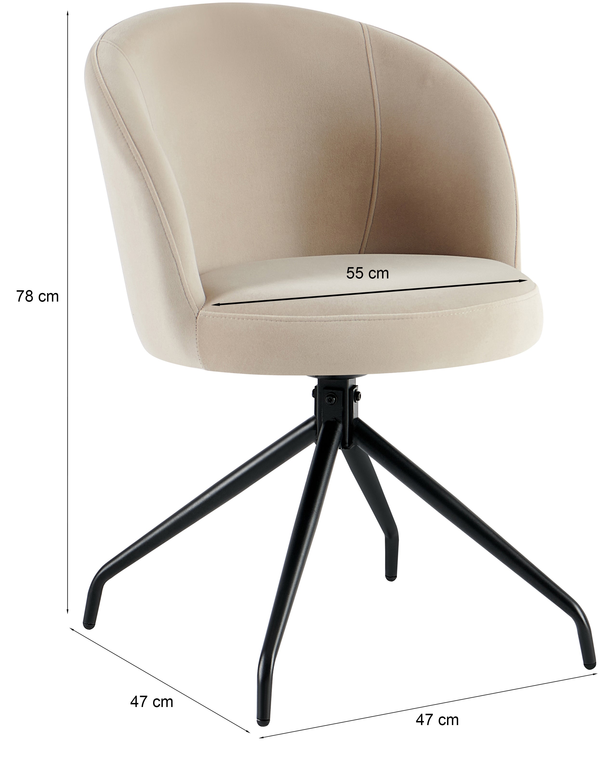 selsey-virella-gepolsterter-drehstuhl-esszimmer-grauer-samt image 7